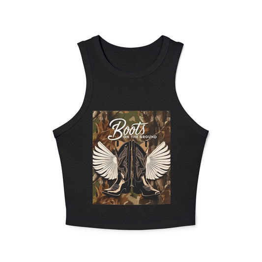 Boots On The Ground Women's Micro Rib Racer Tank Top