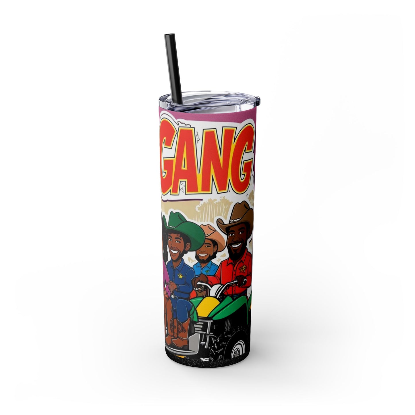 Group ATV Cartoon Skinny Tumbler with Straw 20oz