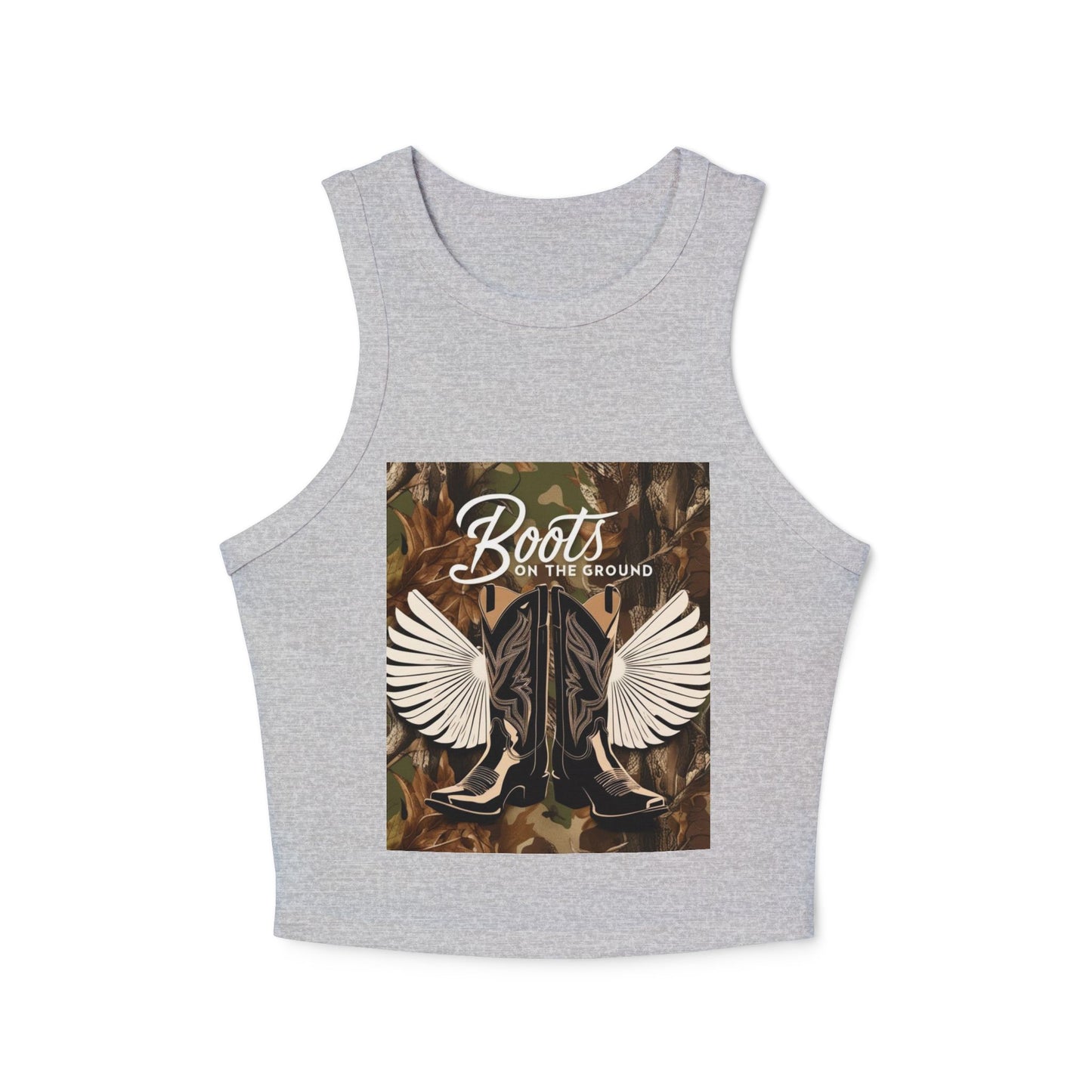 Boots On The Ground Women's Micro Rib Racer Tank Top