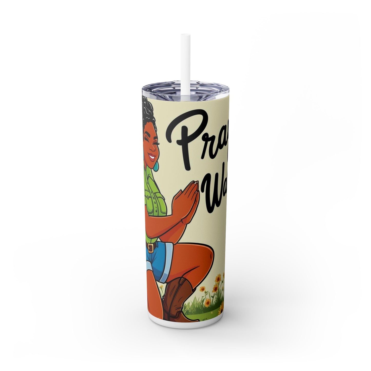 Prayer Warrior  20oz Skinny Tumbler with Straw