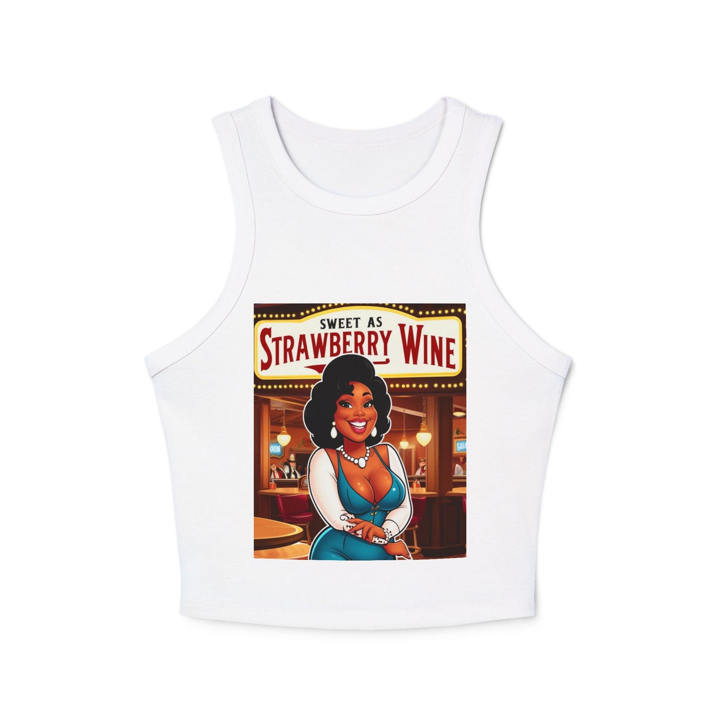 Sweet as Strawberry Wine Racer Tank Top for Women
