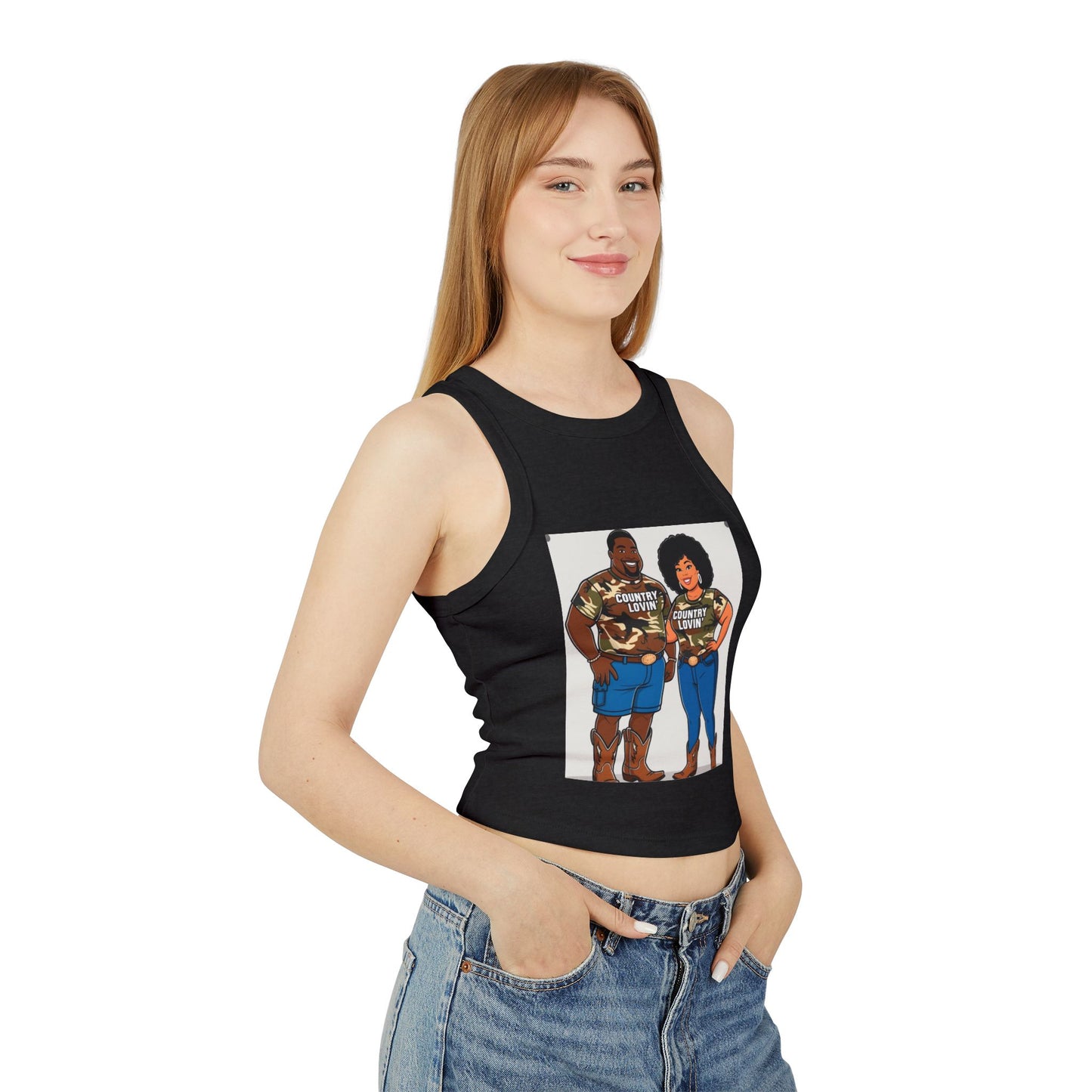 Country Lovin Women's Micro Rib Racer Tank Top