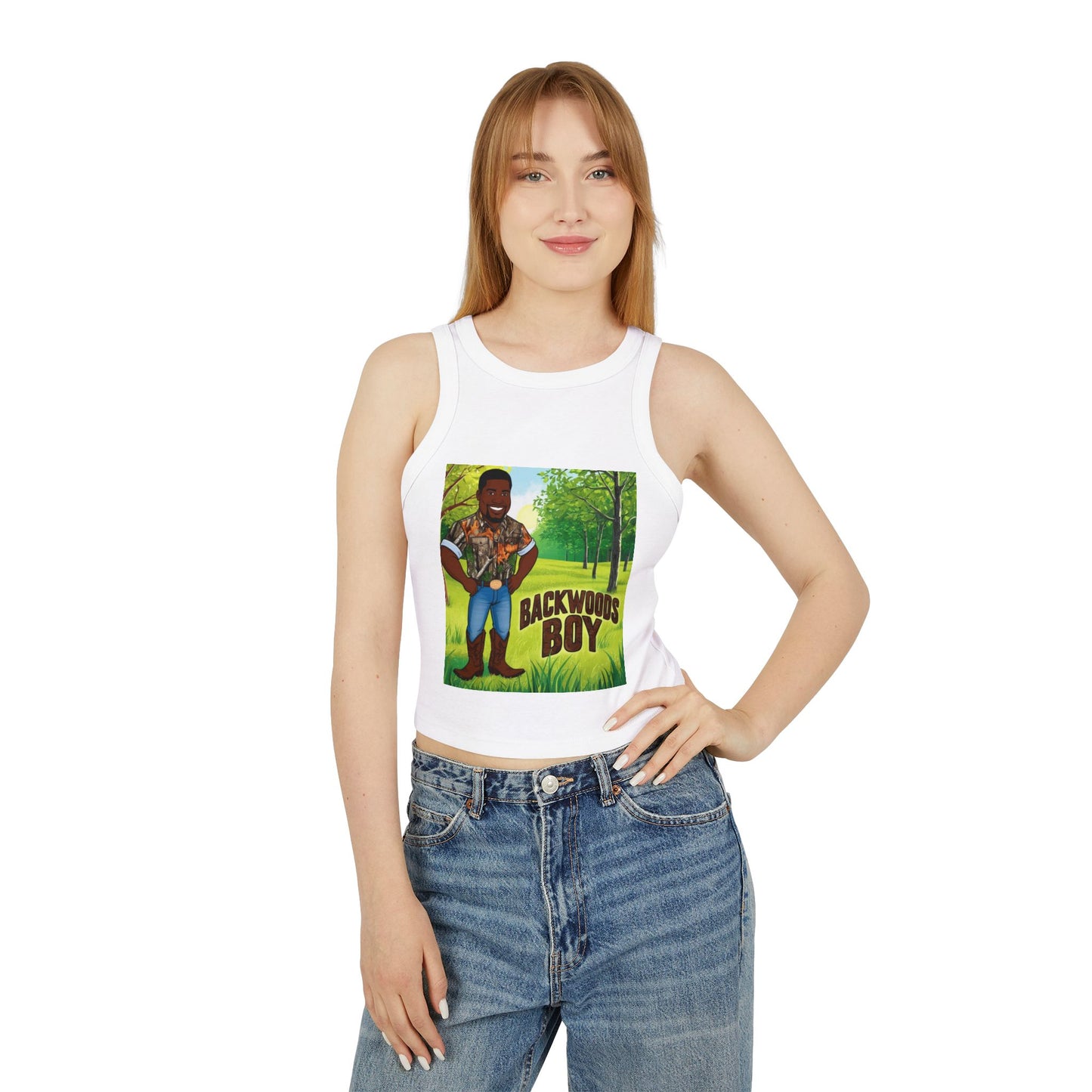 Backwoods Boy Women's Micro Rib Racer Tank Top