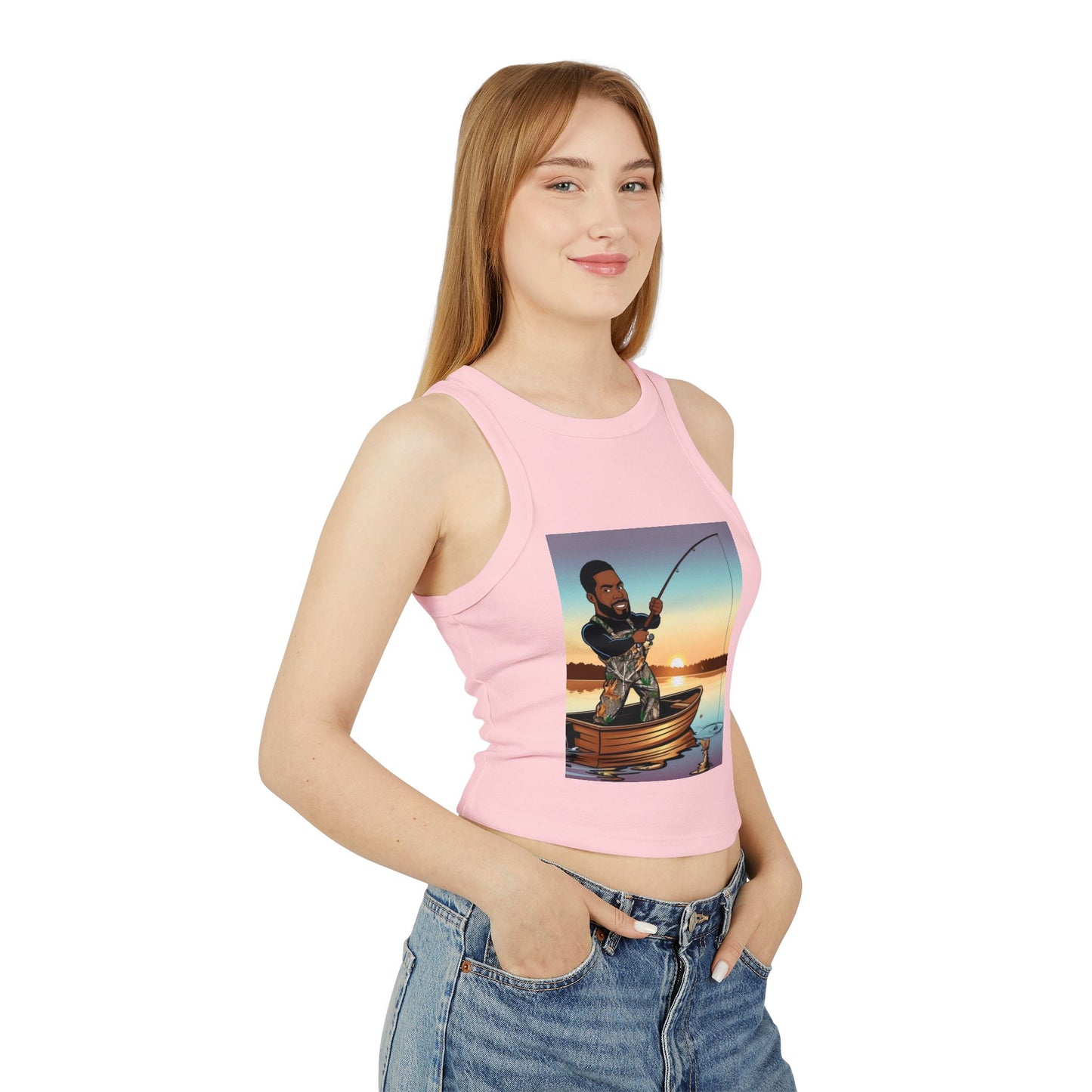 Handsome Fisherman Racer Tank Top for Women