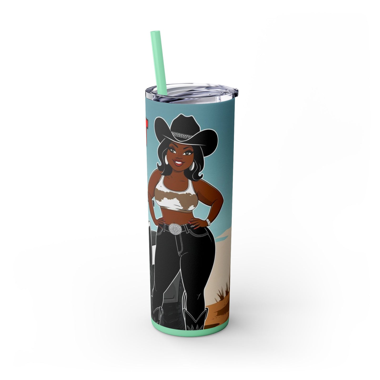Baddest on the Trail Skinny Tumbler with Straw - 20oz