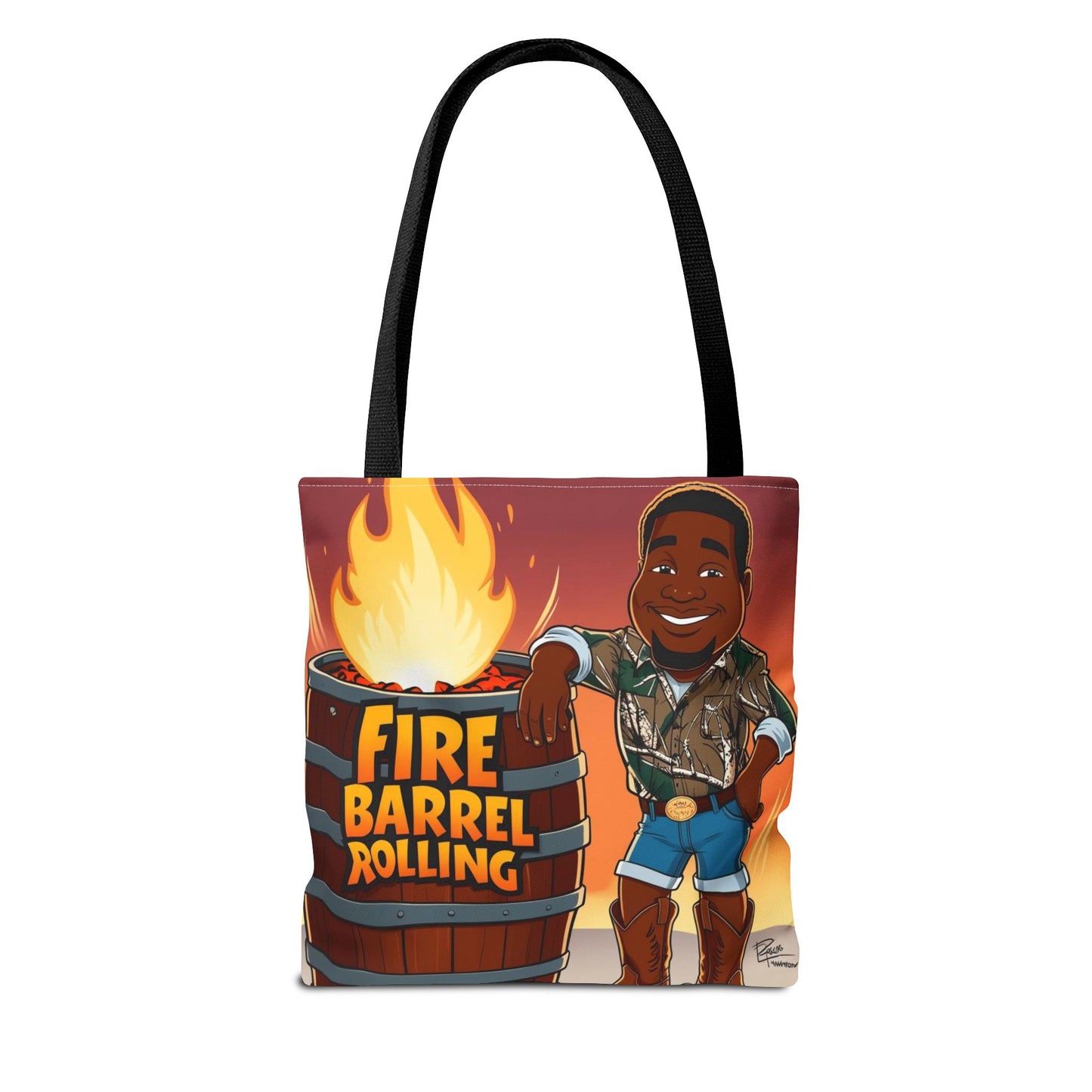 Fire Barrel Rolling Tote Bag