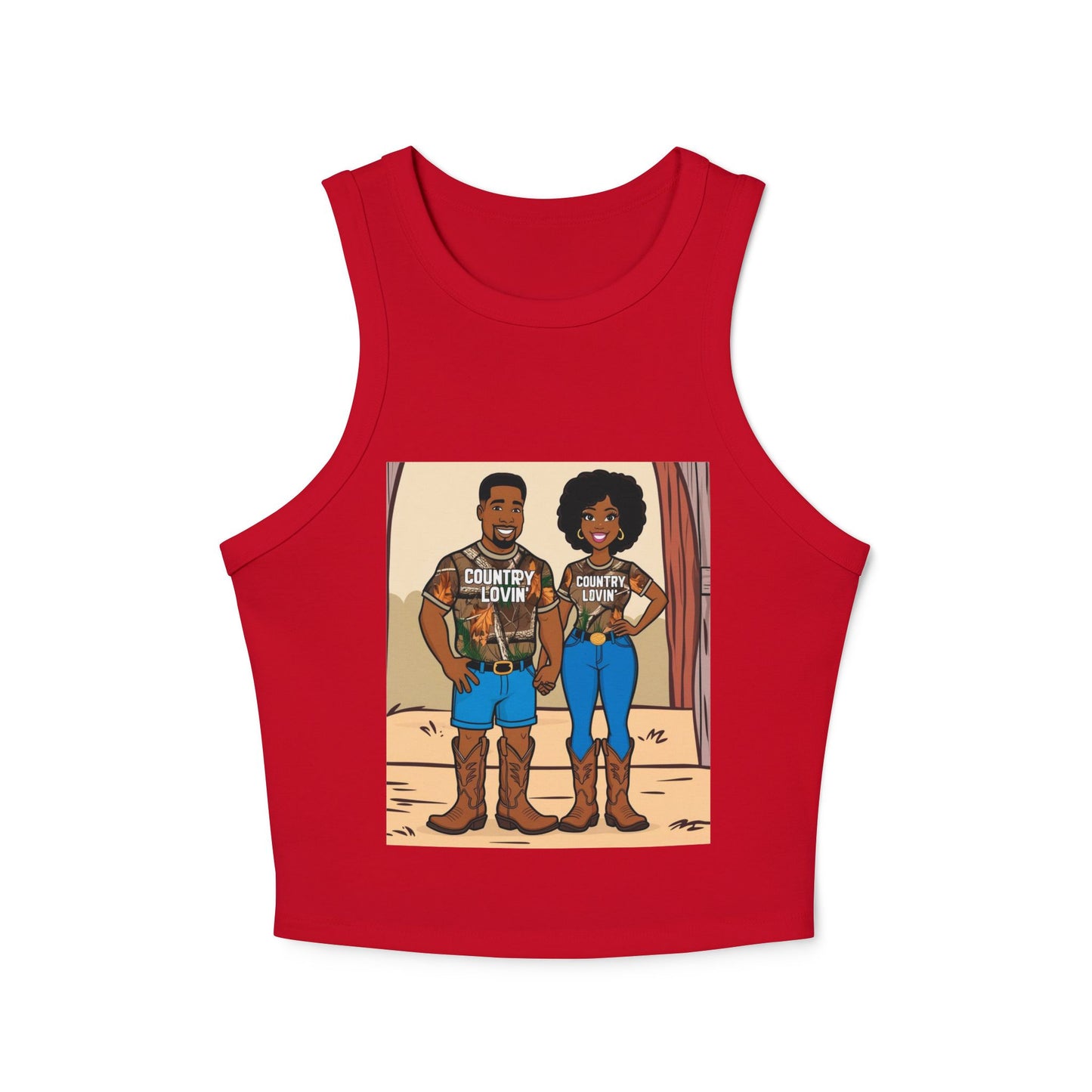 Country Lovin Women's Micro Rib Racer Tank Top