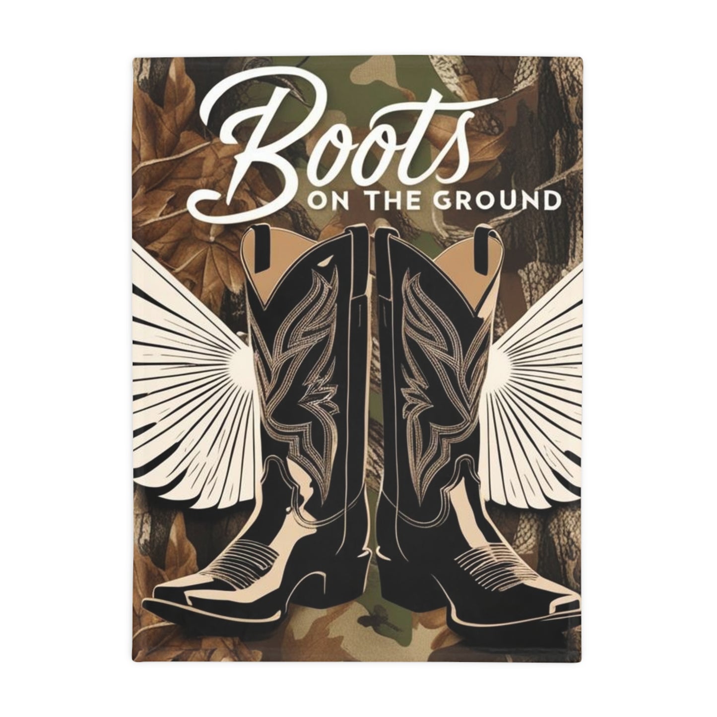 Boots On The Ground Plush Fleece Blanket