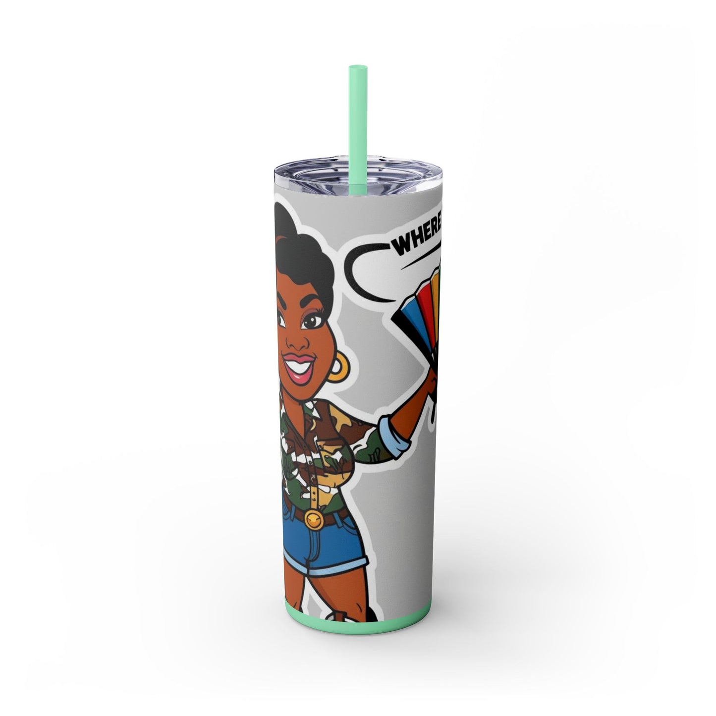 Where Them Fans At? 20oz Skinny Tumbler with Straw