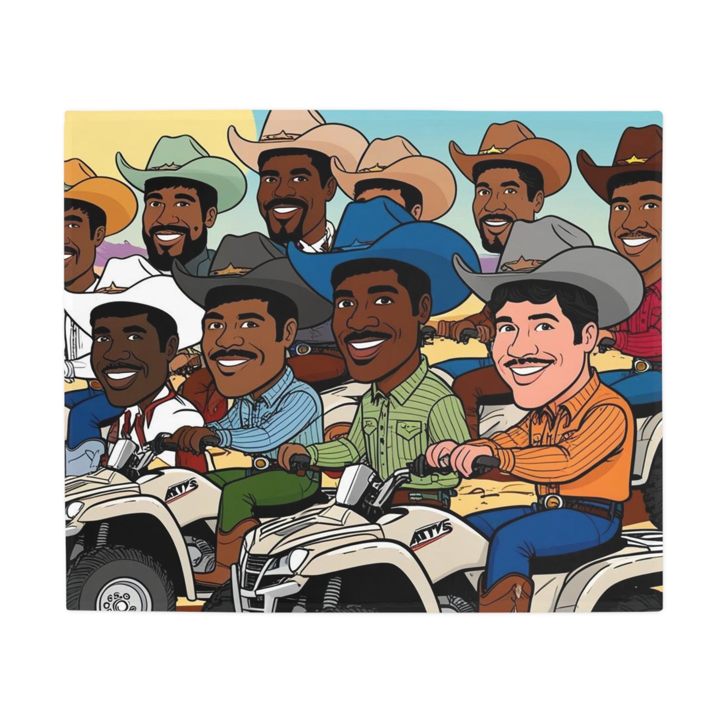 Retro Cowboy Adventure Plush Fleece Blanket