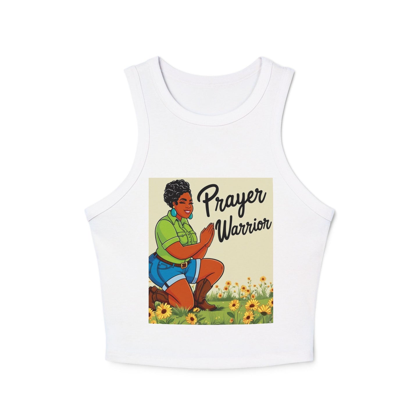 Prayer Warrior Women's Micro Rib Racer Tank Top