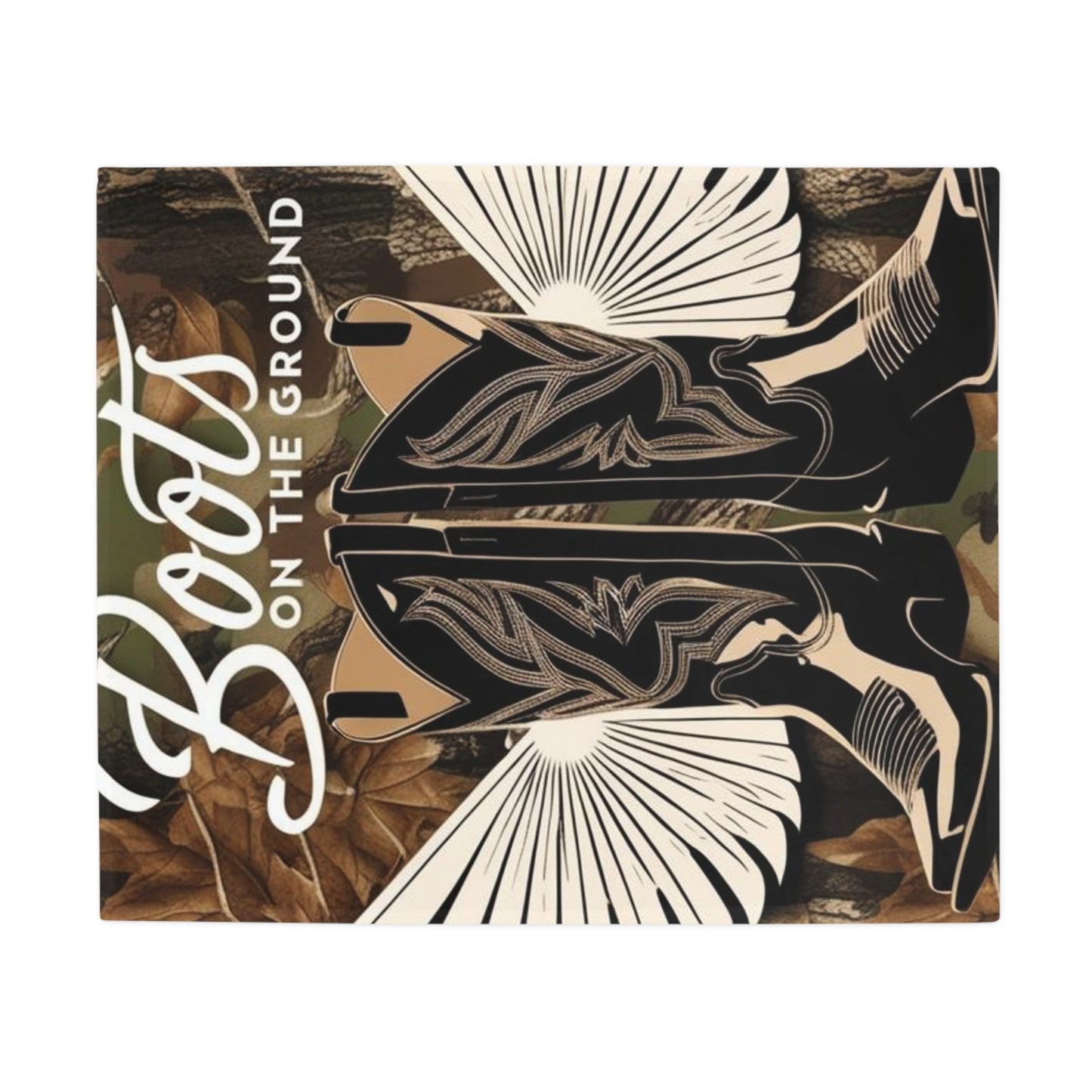 Boots On The Ground Plush Fleece Blanket