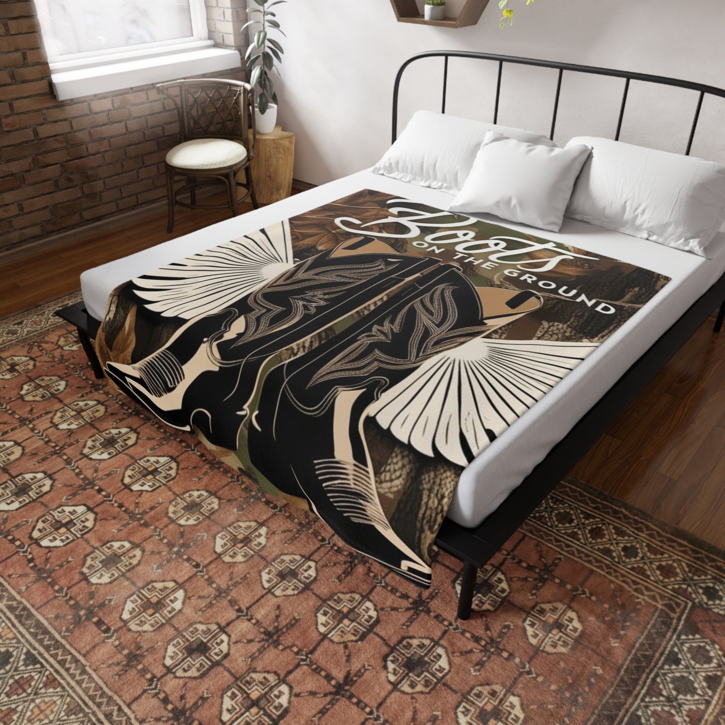 Boots On The Ground Plush Fleece Blanket