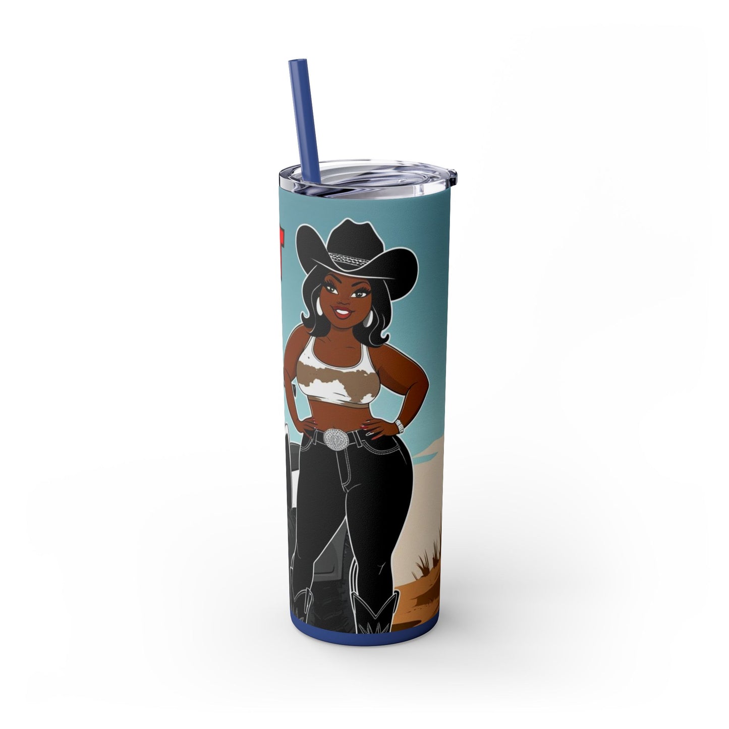 Baddest on the Trail Skinny Tumbler with Straw - 20oz