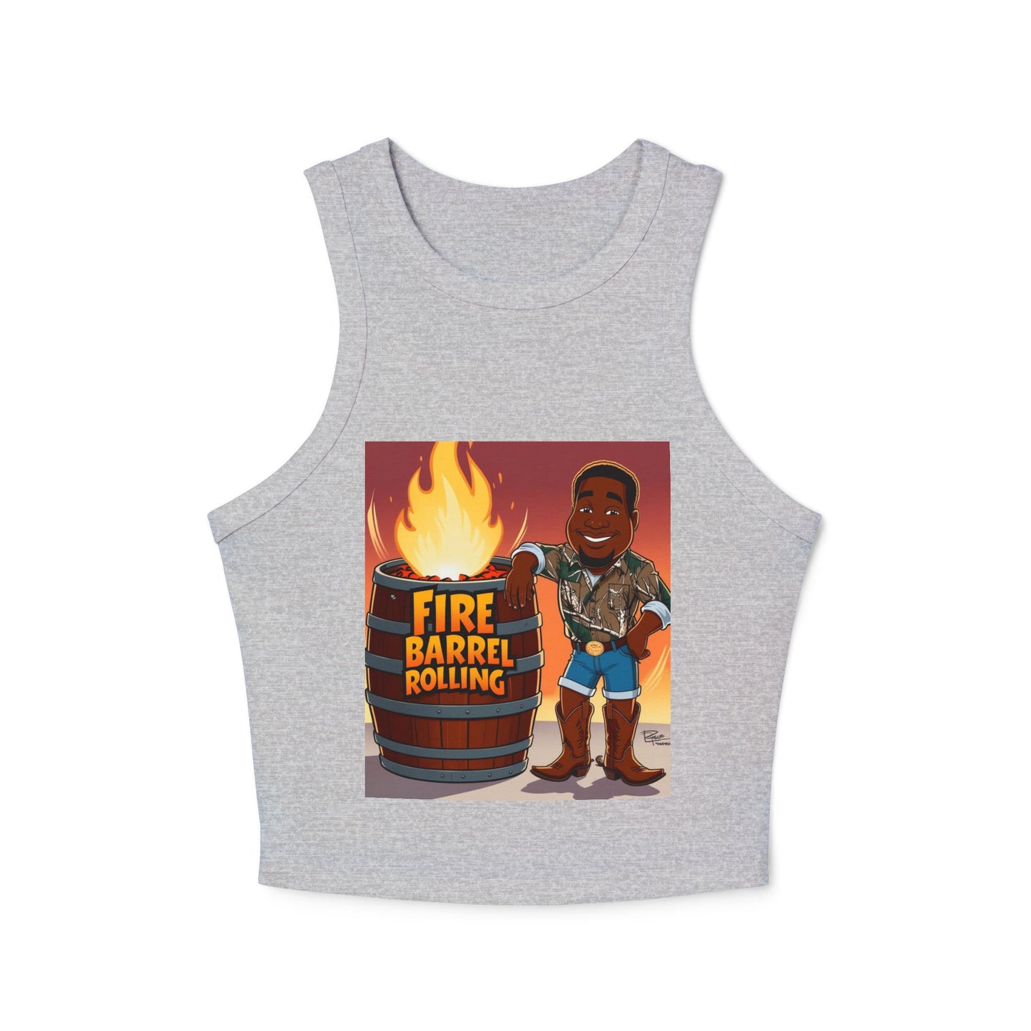 Fire Barrel Rolling Racer Tank Top for Women
