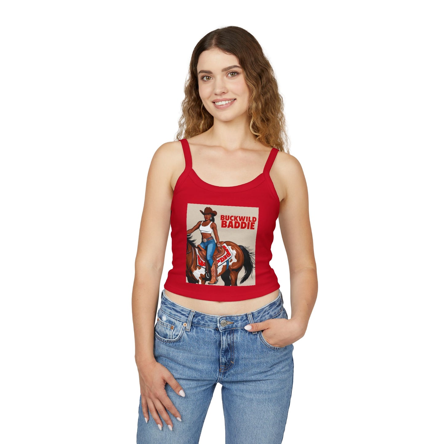 Buckwild Baddie Women's Spaghetti Strap Tank Top
