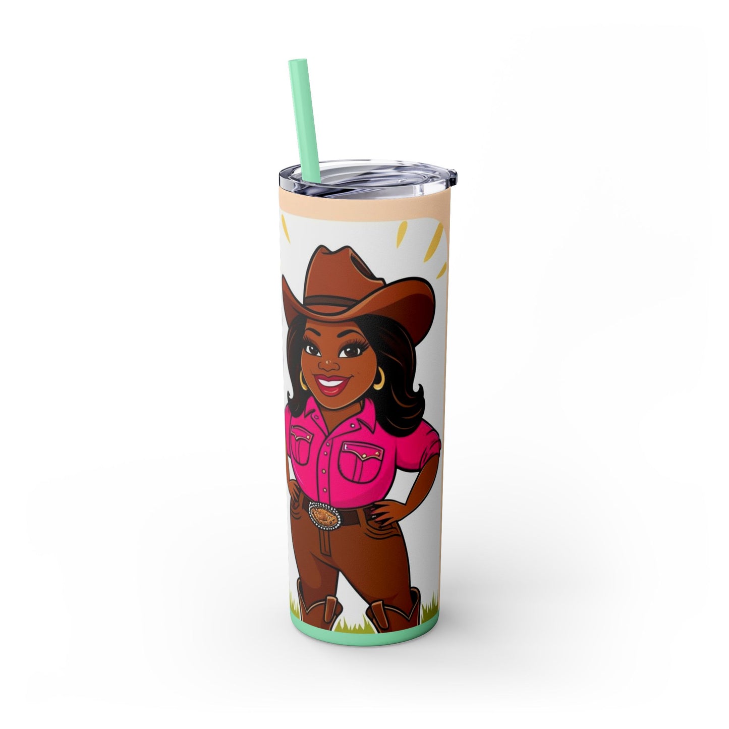 Bright Thick Thighs Skinny Tumbler with Straw, 20oz