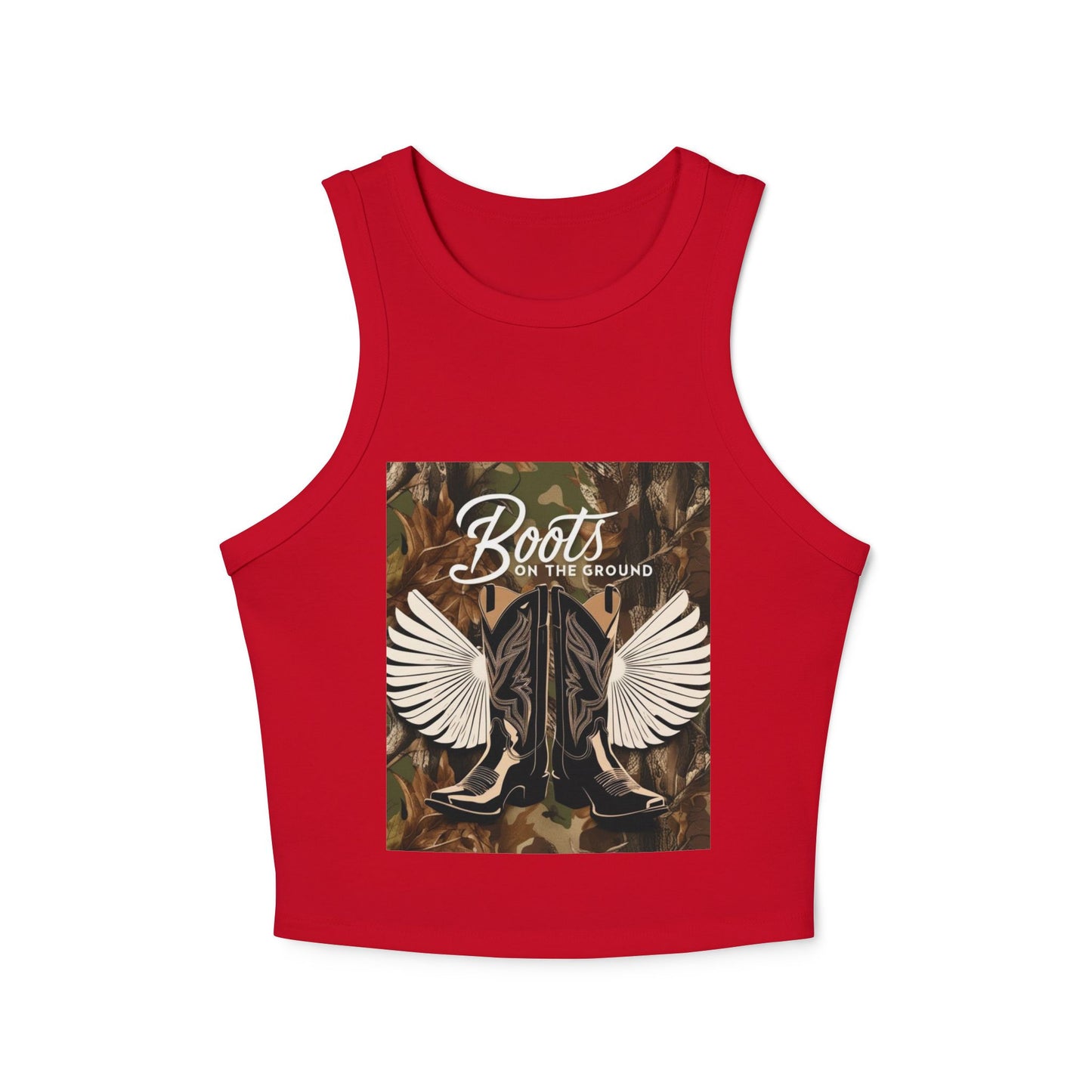 Boots On The Ground Women's Micro Rib Racer Tank Top
