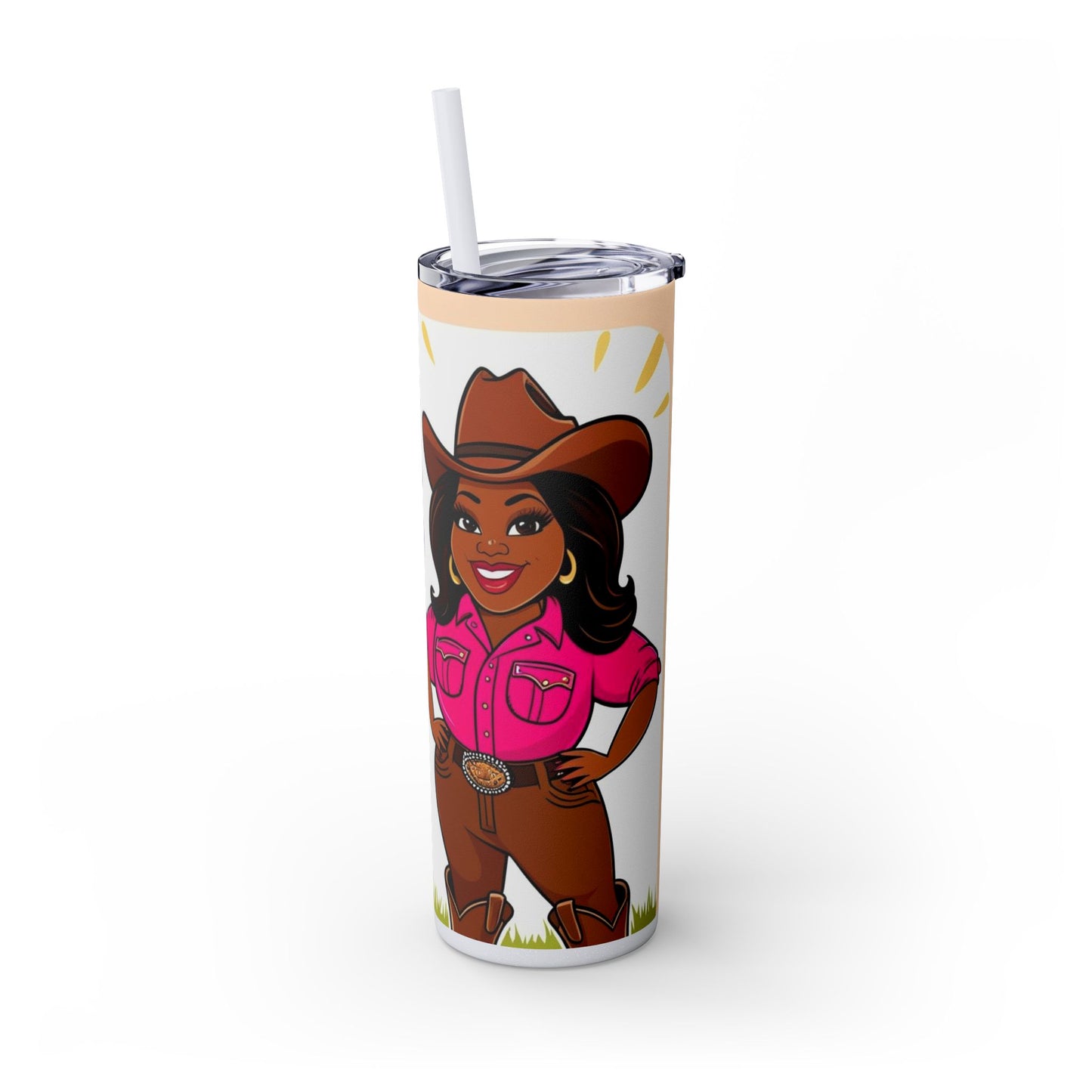 Bright Thick Thighs Skinny Tumbler with Straw, 20oz