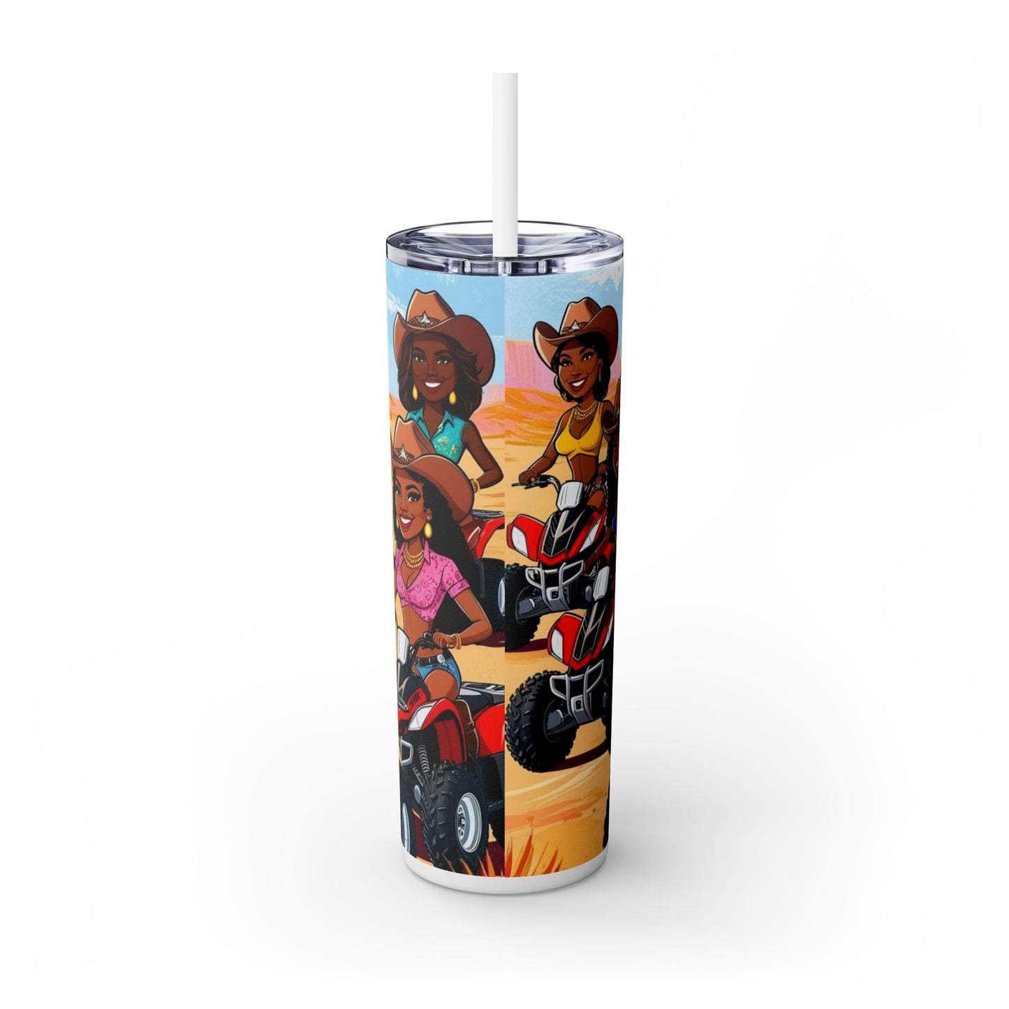 Adventurous Squad Skinny Tumbler with Straw - 20oz