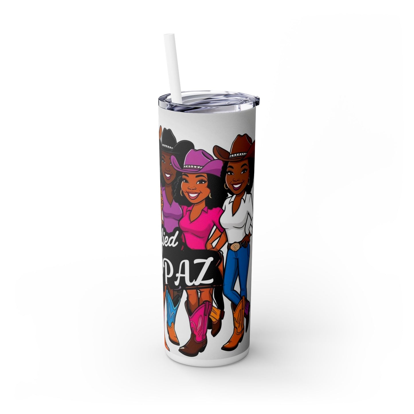 Certified Steppaz Skinny Tumbler with Straw, 20oz