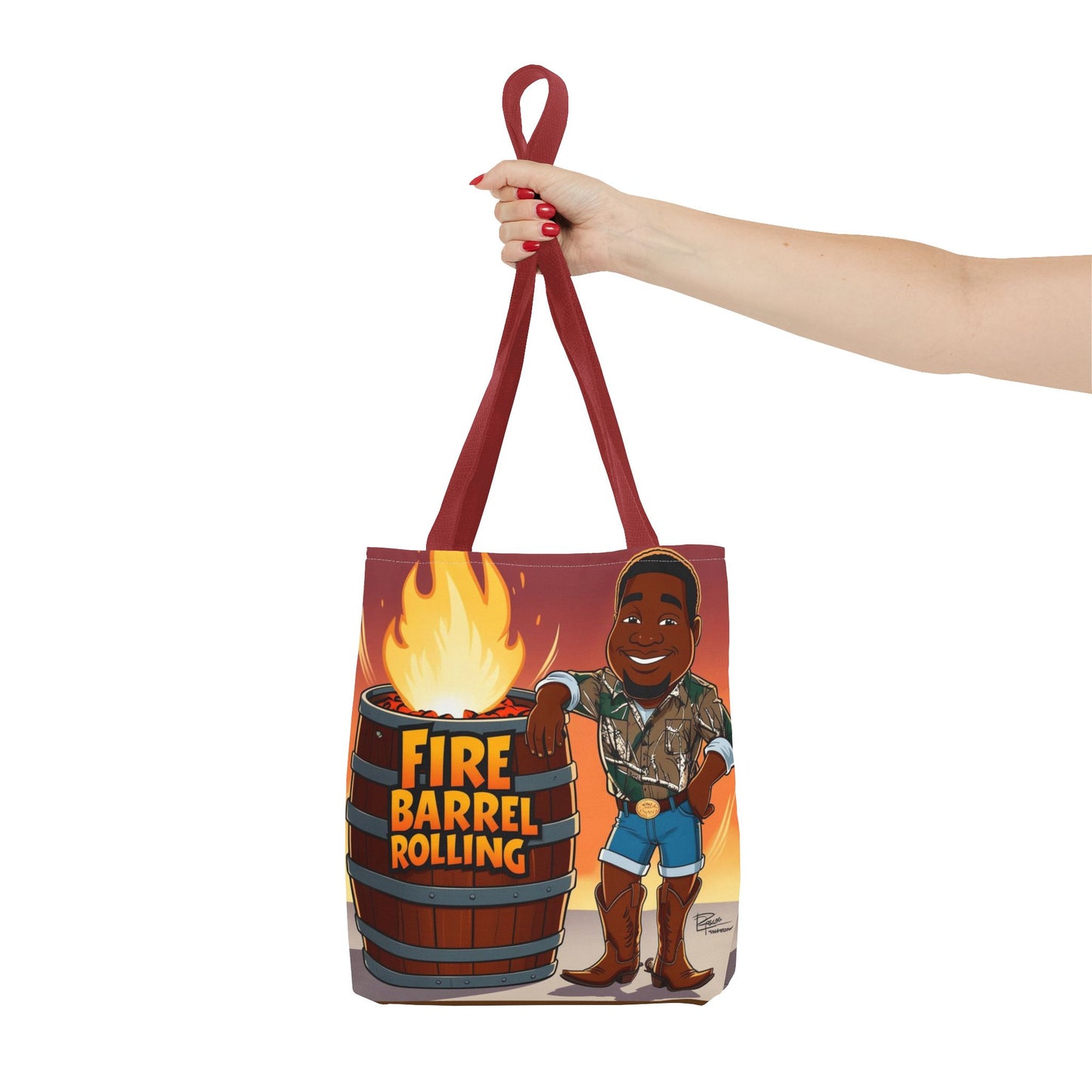 Fire Barrel Rolling Tote Bag