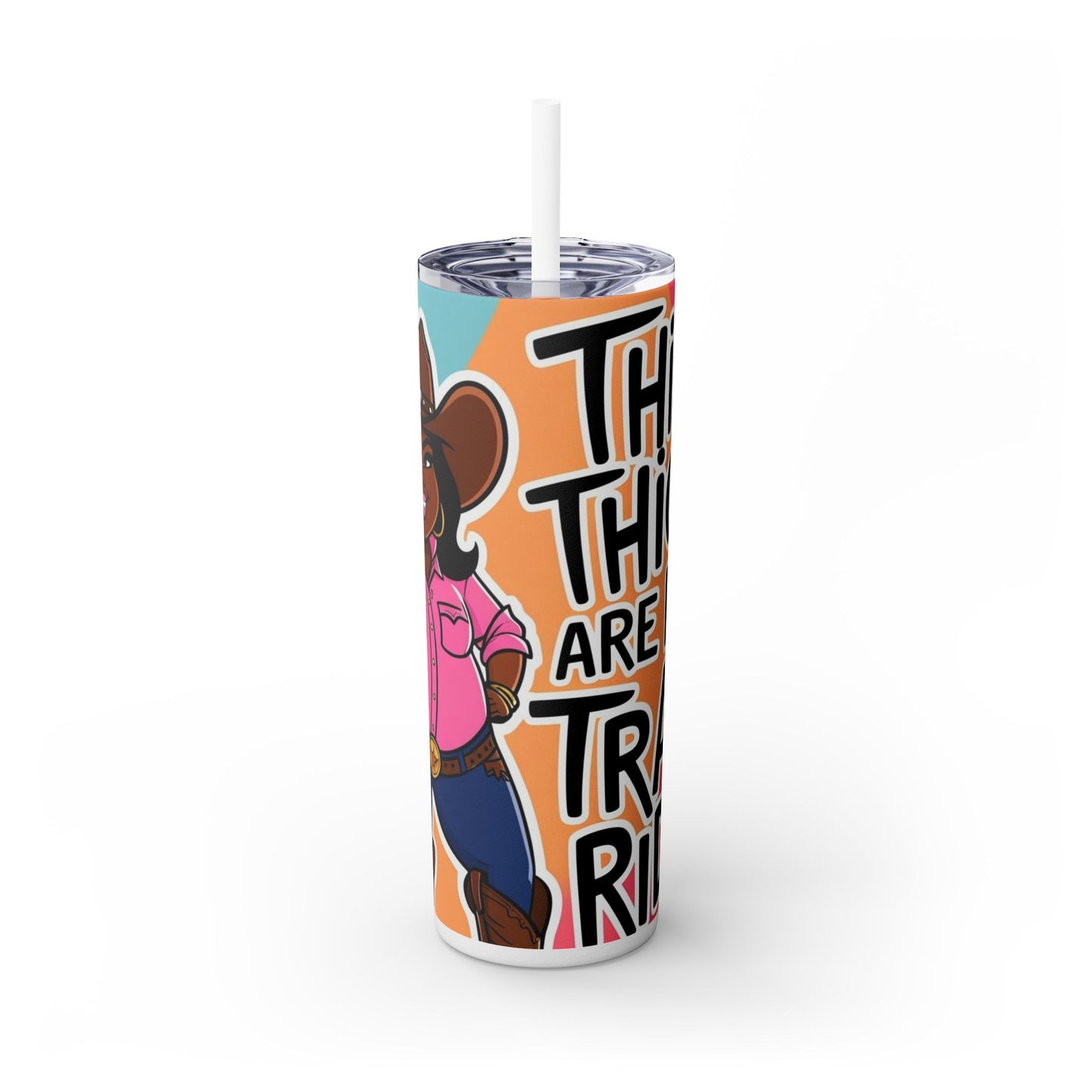 Thick Thighs 2 Skinny Tumbler with Straw, 20oz