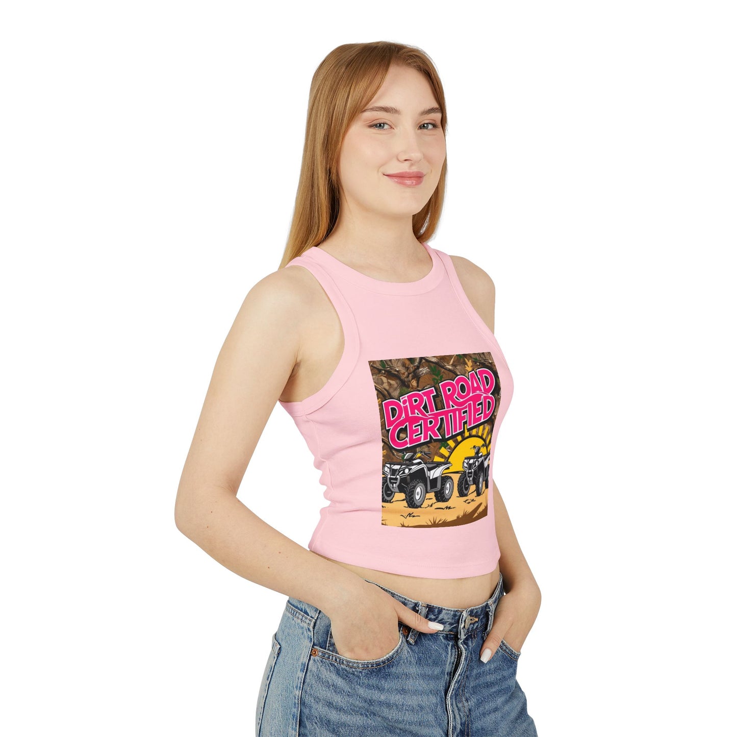 Dirt Road Certified Pink Racer Tank Top