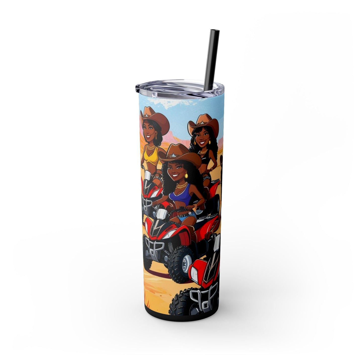 Adventurous Squad Skinny Tumbler with Straw - 20oz