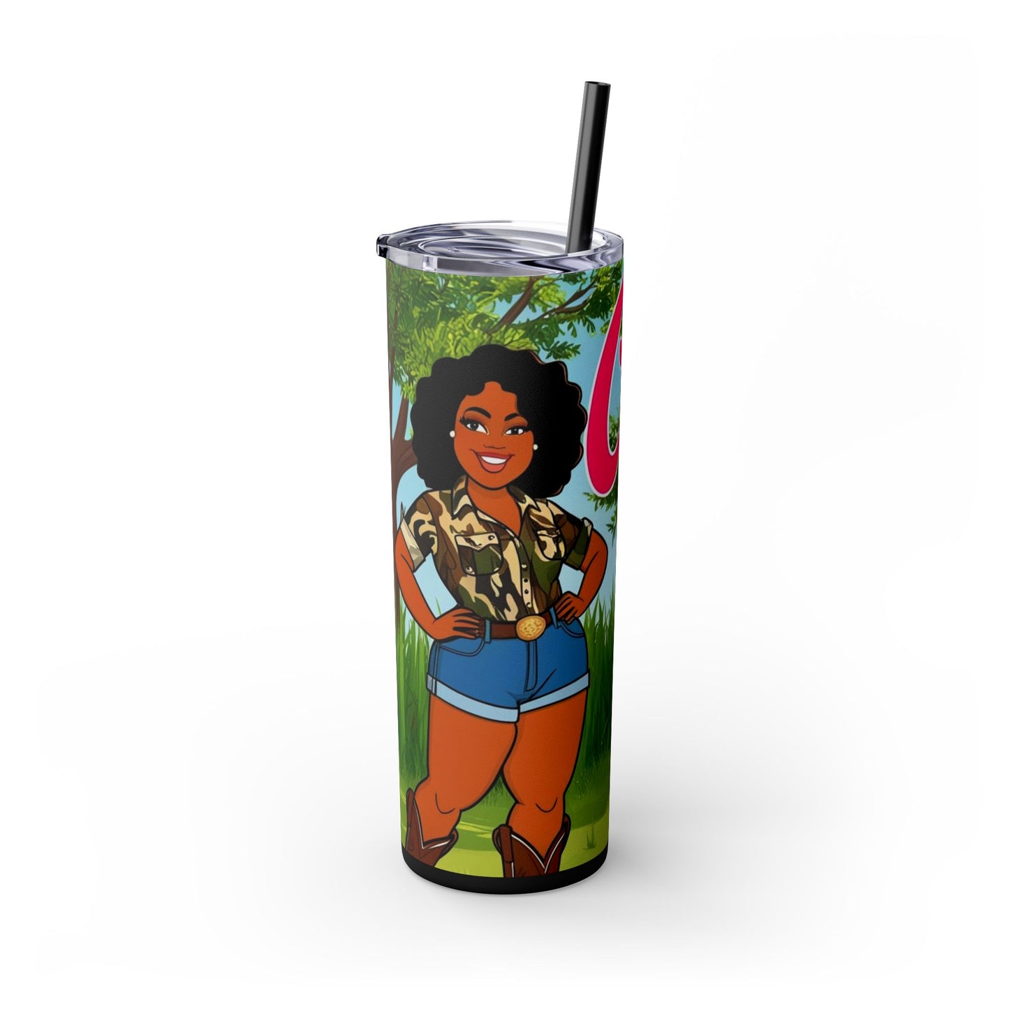 Country Girl Skinny Tumbler with Straw, 20oz