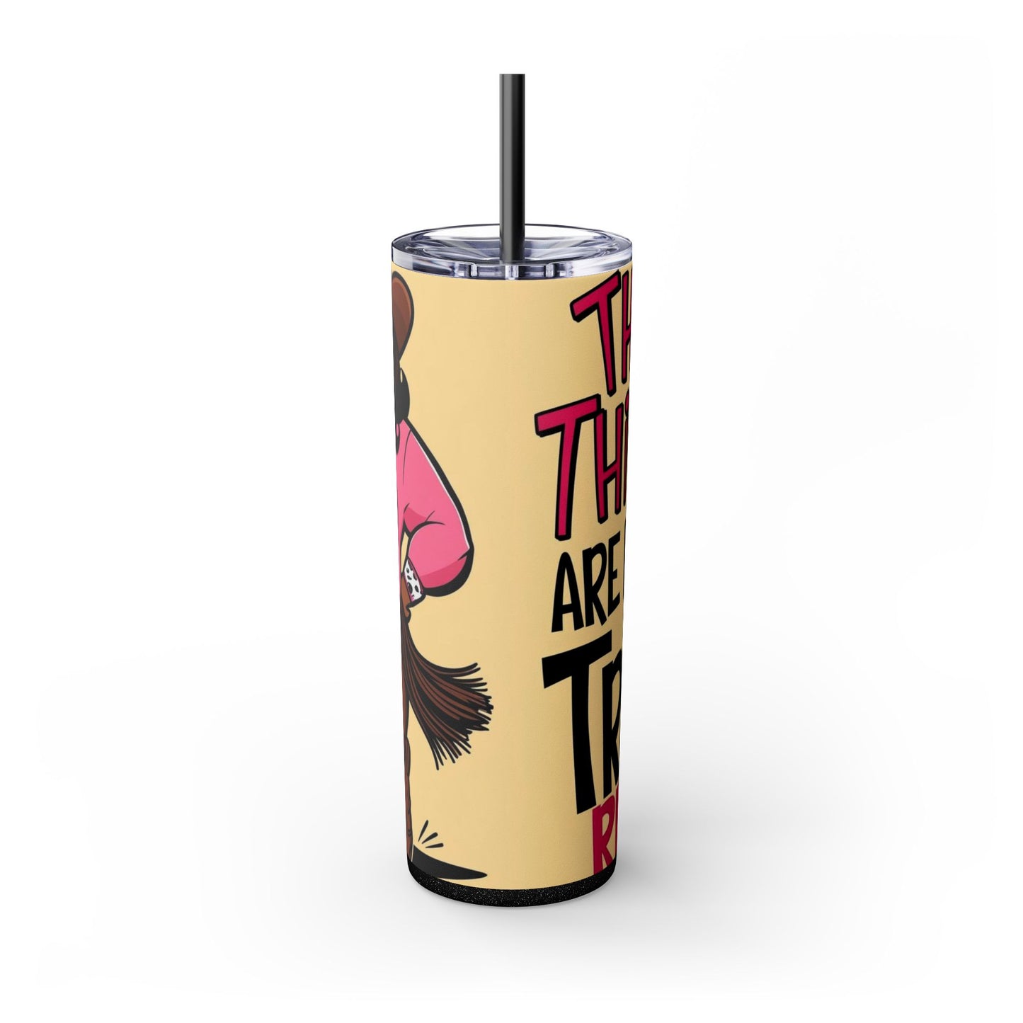 Thick Thighs Are For Trail Rides Skinny Tumbler with Straw, 20oz