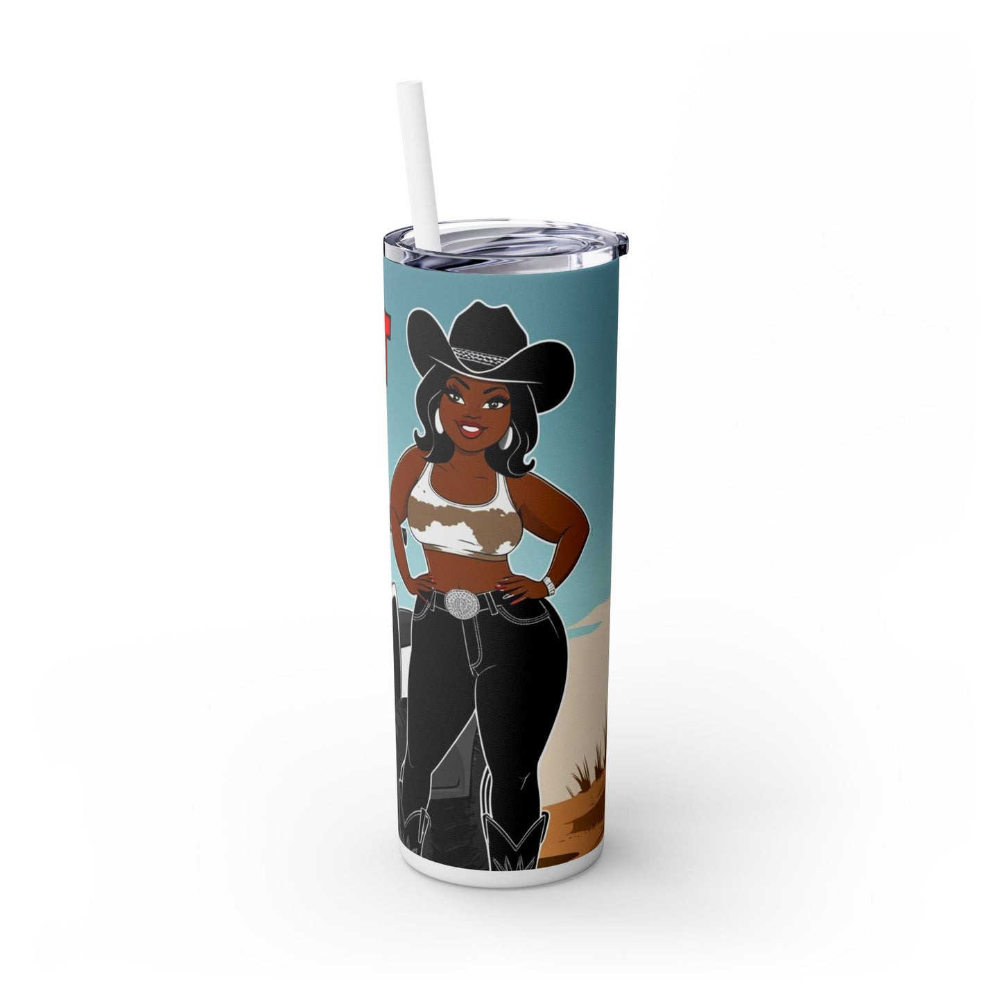 Baddest on the Trail Skinny Tumbler with Straw - 20oz