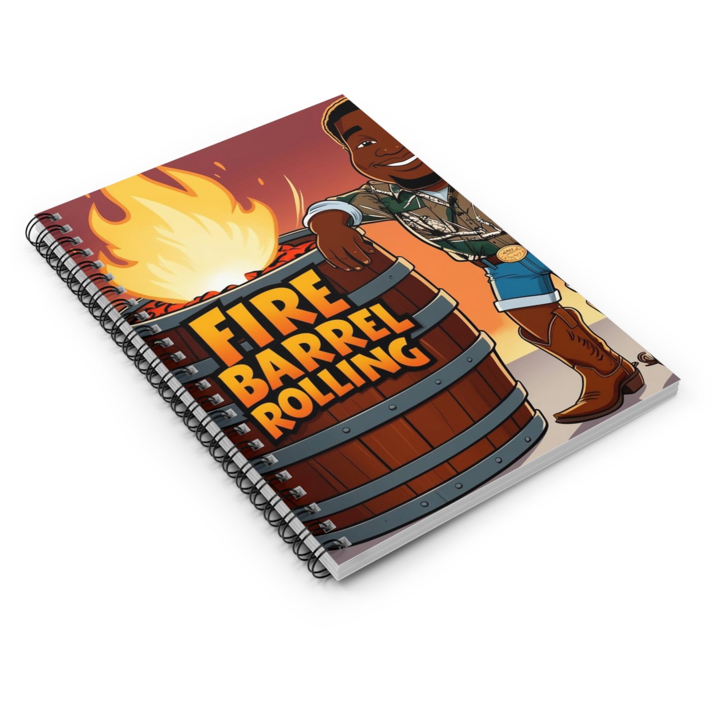 Fire Barrel Rolling Spiral Notebook