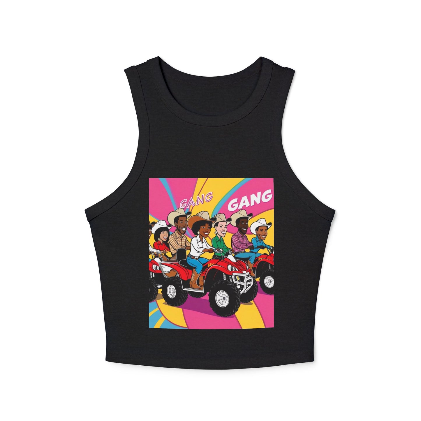 Retro Quad Gang Women's Micro Rib Racer Tank Top