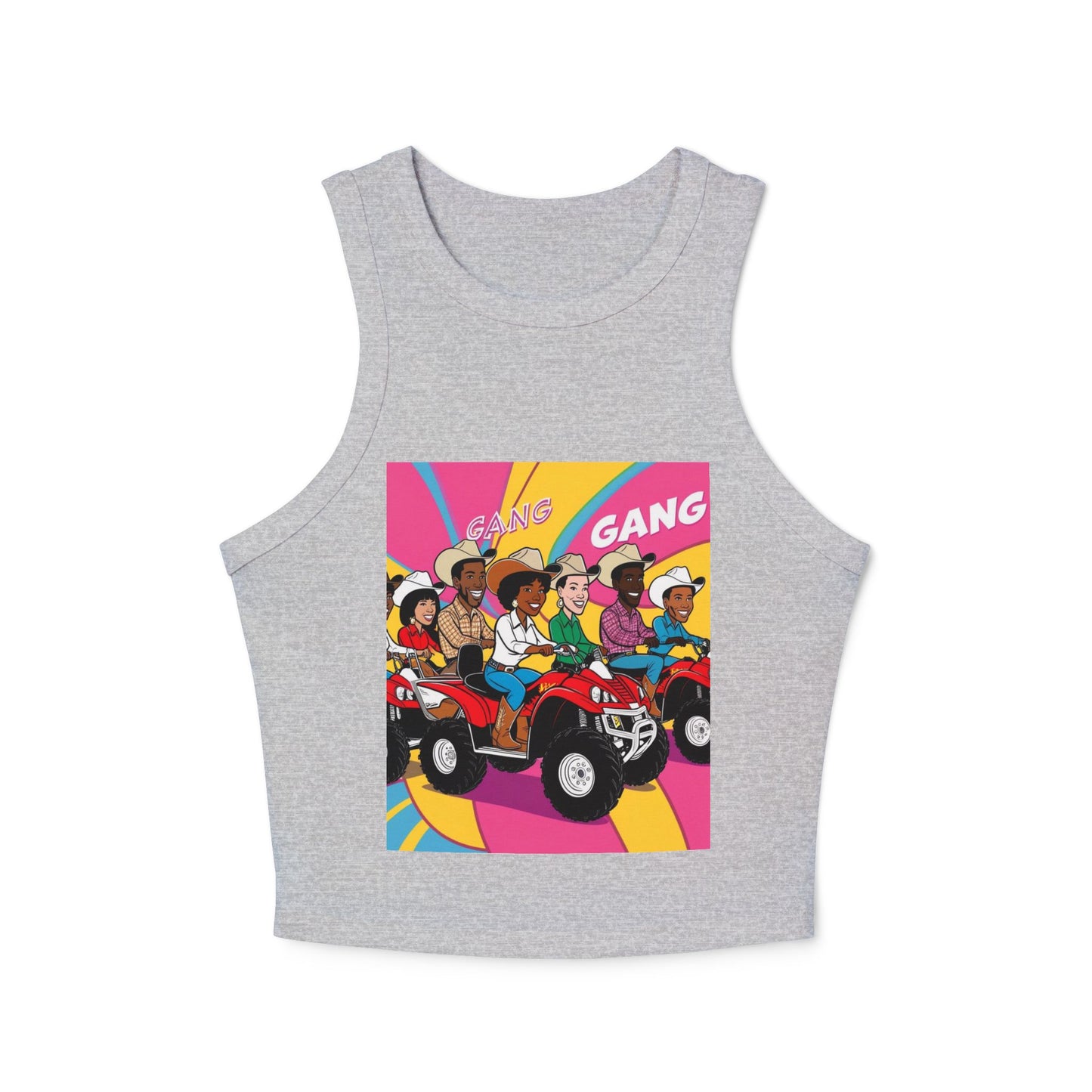 Retro Quad Gang Women's Micro Rib Racer Tank Top
