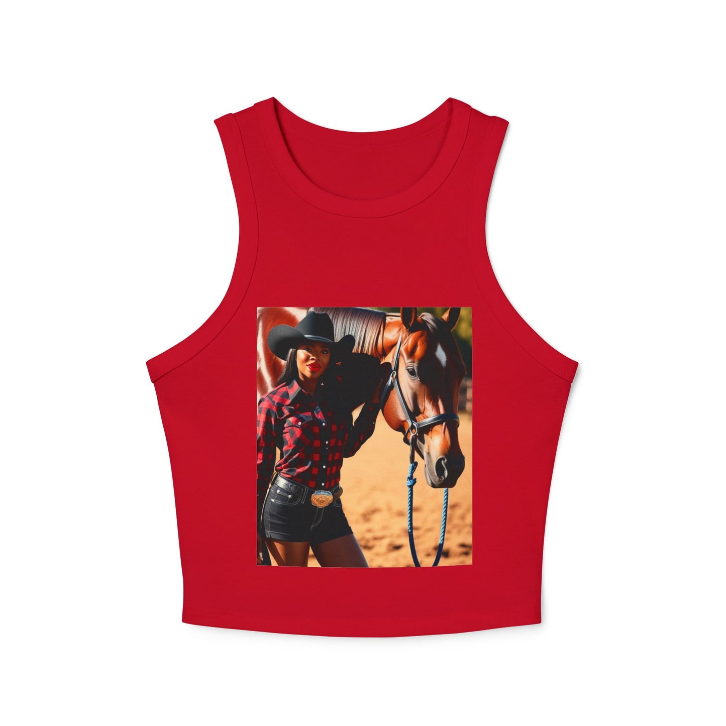 Black Beauty Micro Rib Racer Tank Top