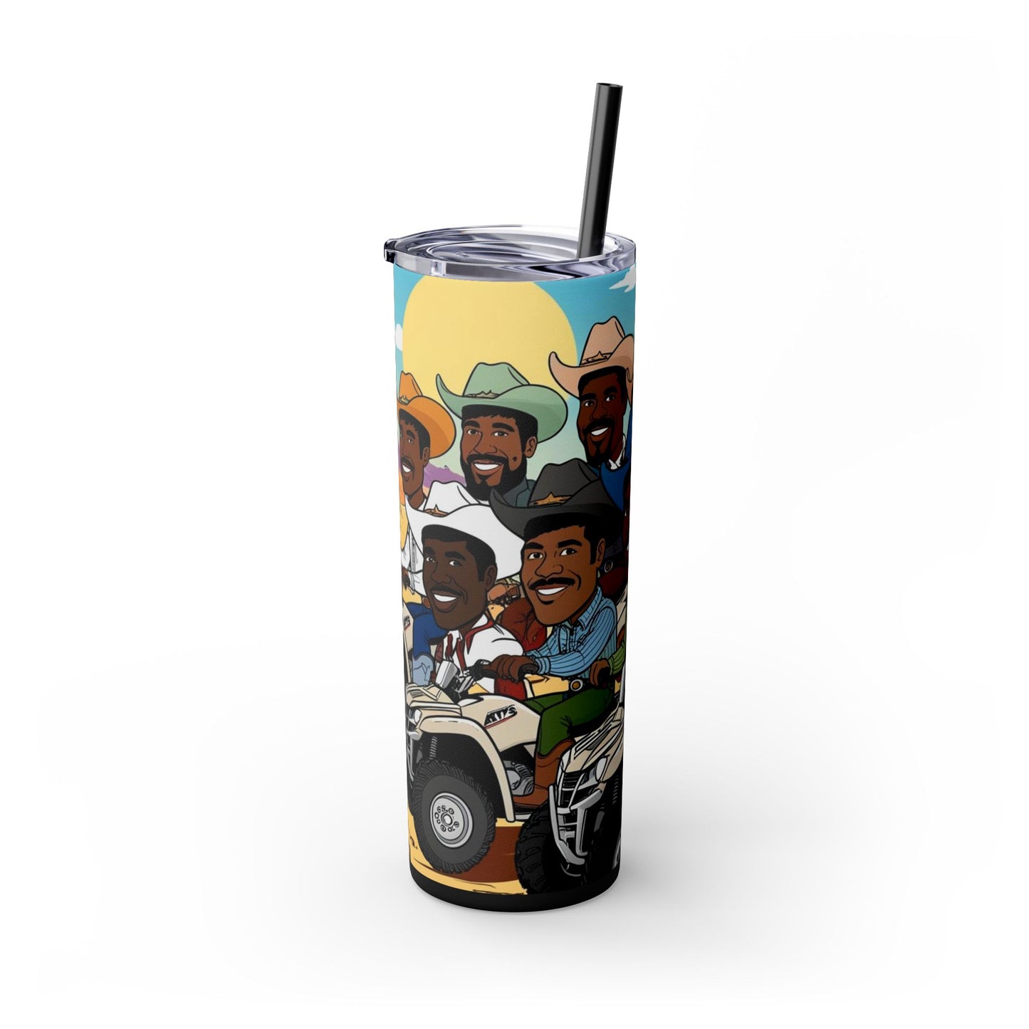 Retro Cowboy Adventure Skinny Tumbler with Straw 20oz