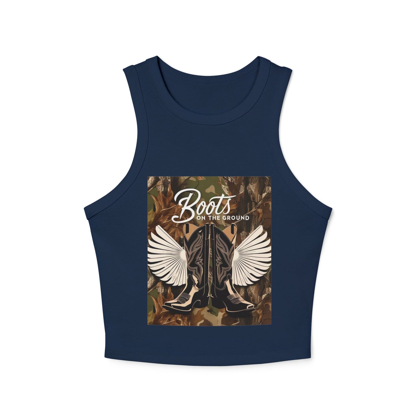 Boots On The Ground Women's Micro Rib Racer Tank Top