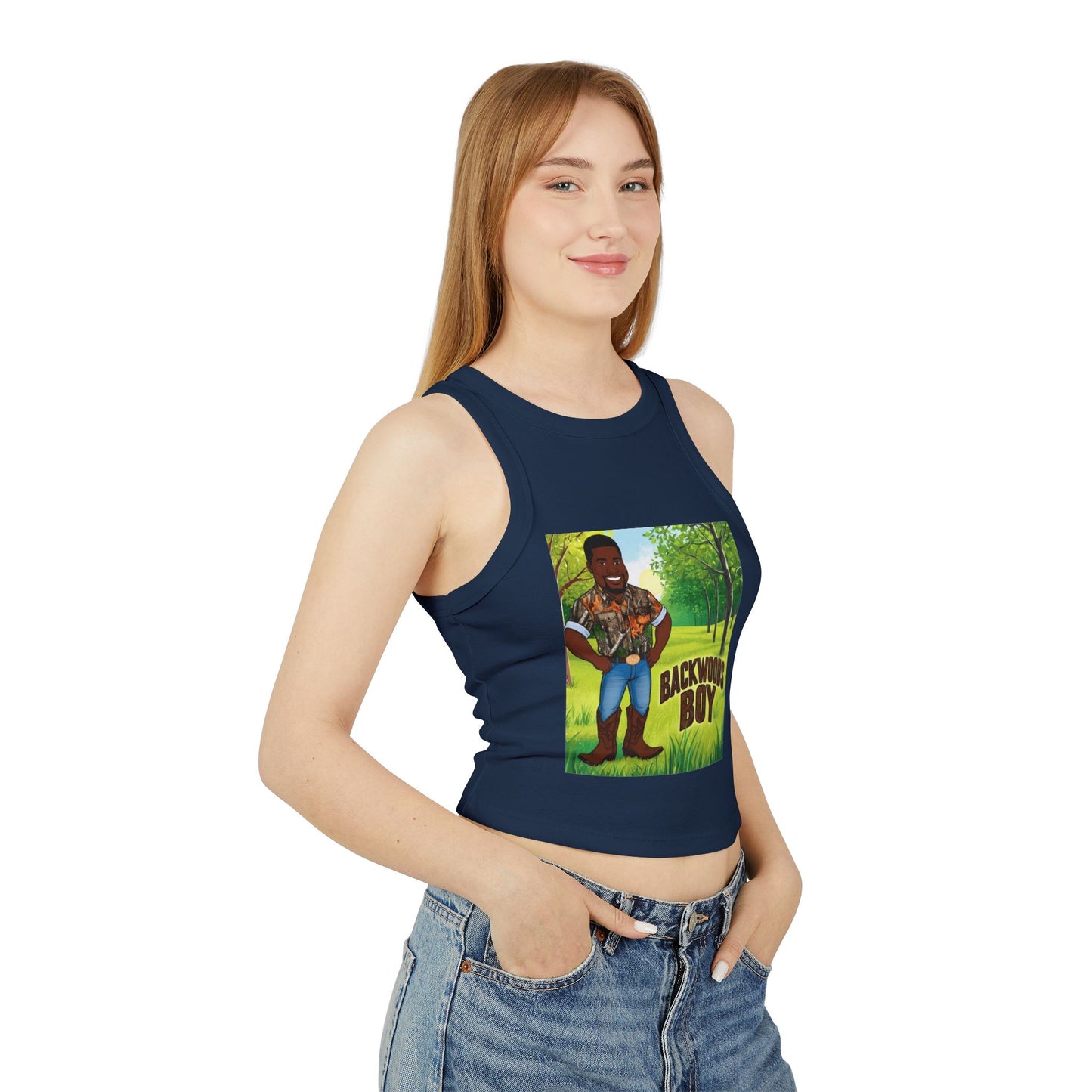 Backwoods Boy Women's Micro Rib Racer Tank Top