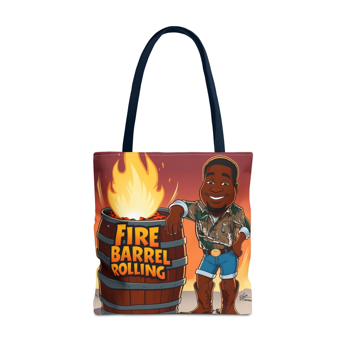 Fire Barrel Rolling Tote Bag