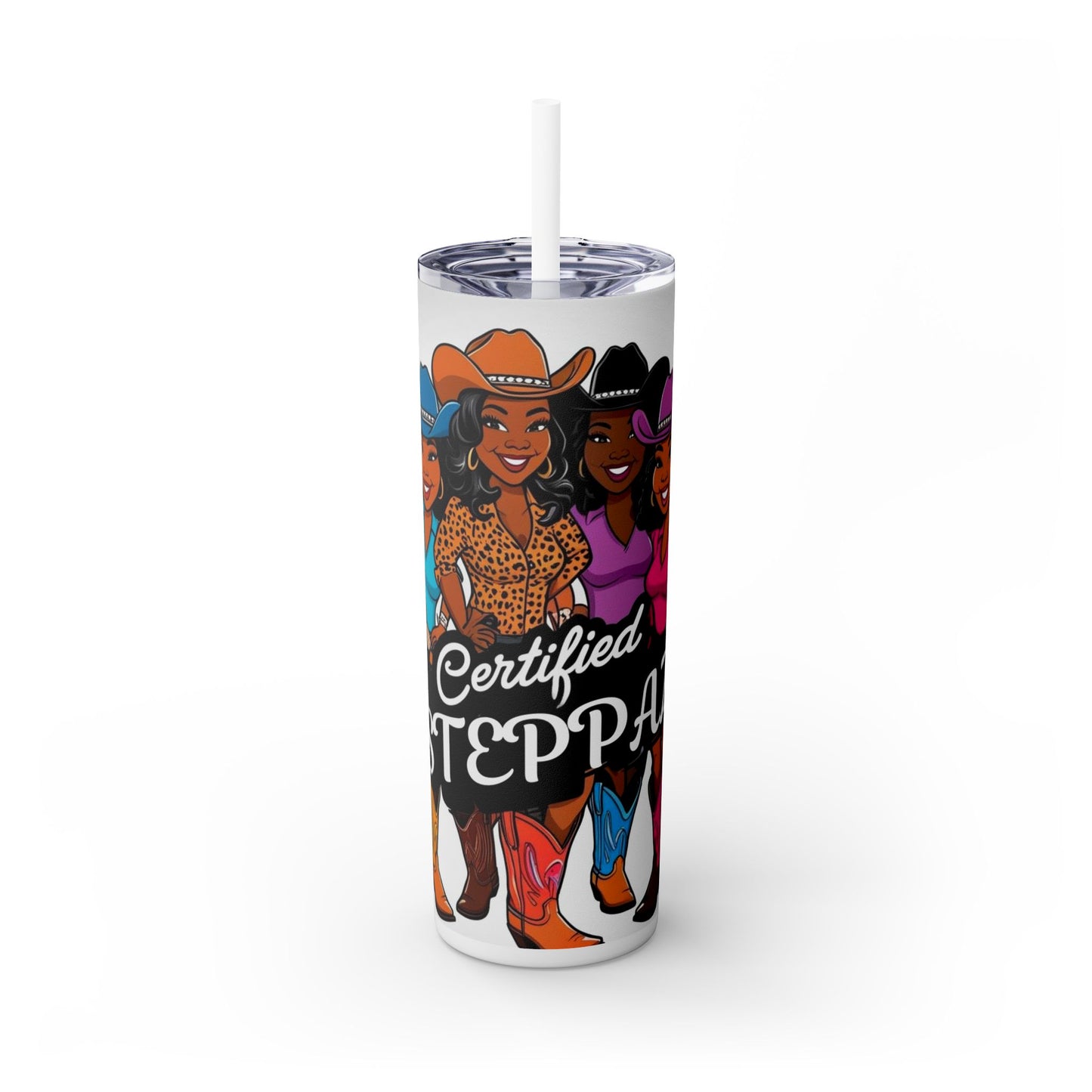 Certified Steppaz Skinny Tumbler with Straw, 20oz