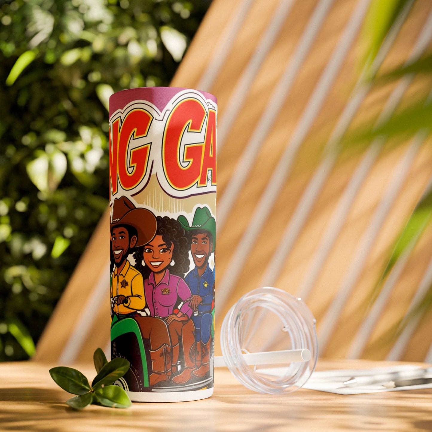 Group ATV Cartoon Skinny Tumbler with Straw 20oz