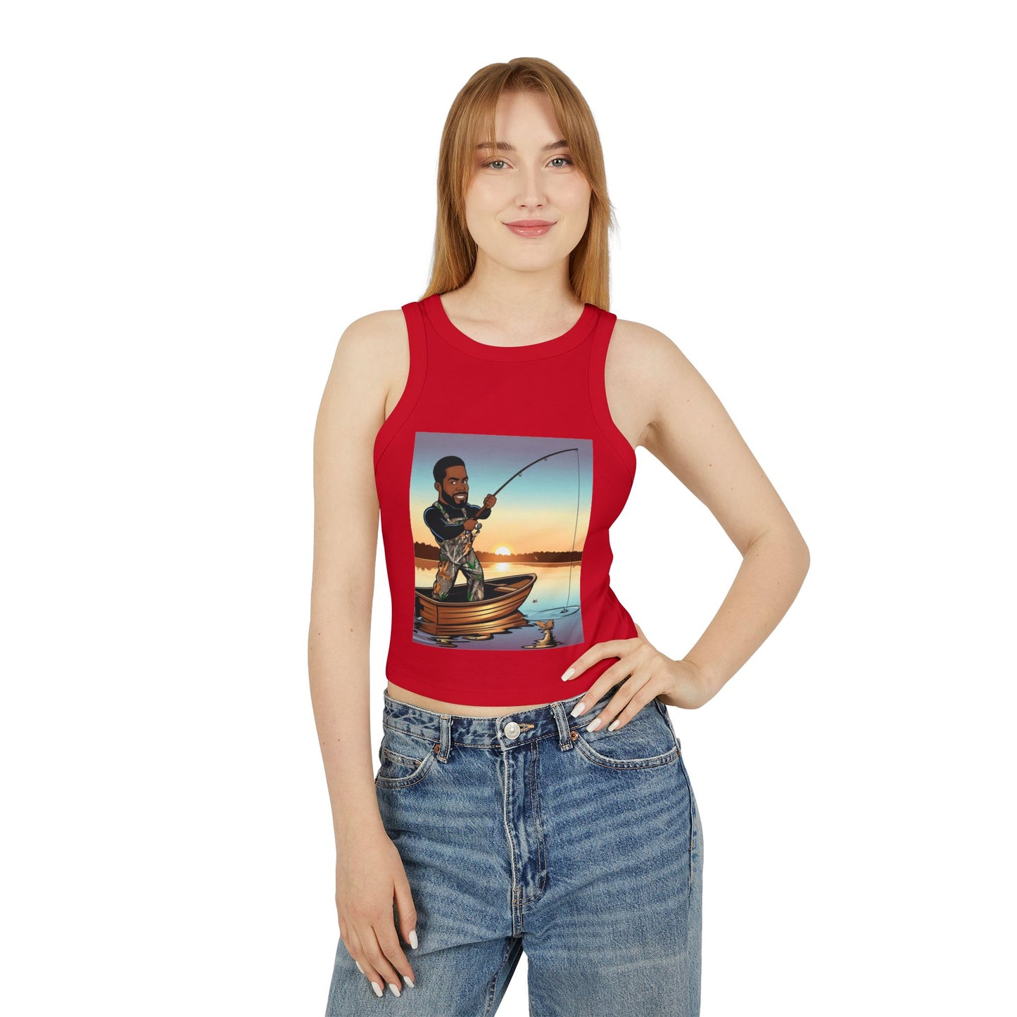 Handsome Fisherman Racer Tank Top for Women