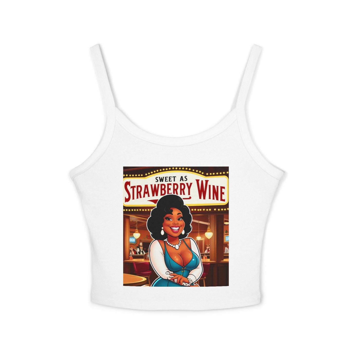 Sweet as Strawberry Wine Women's Spaghetti Strap Tank Top