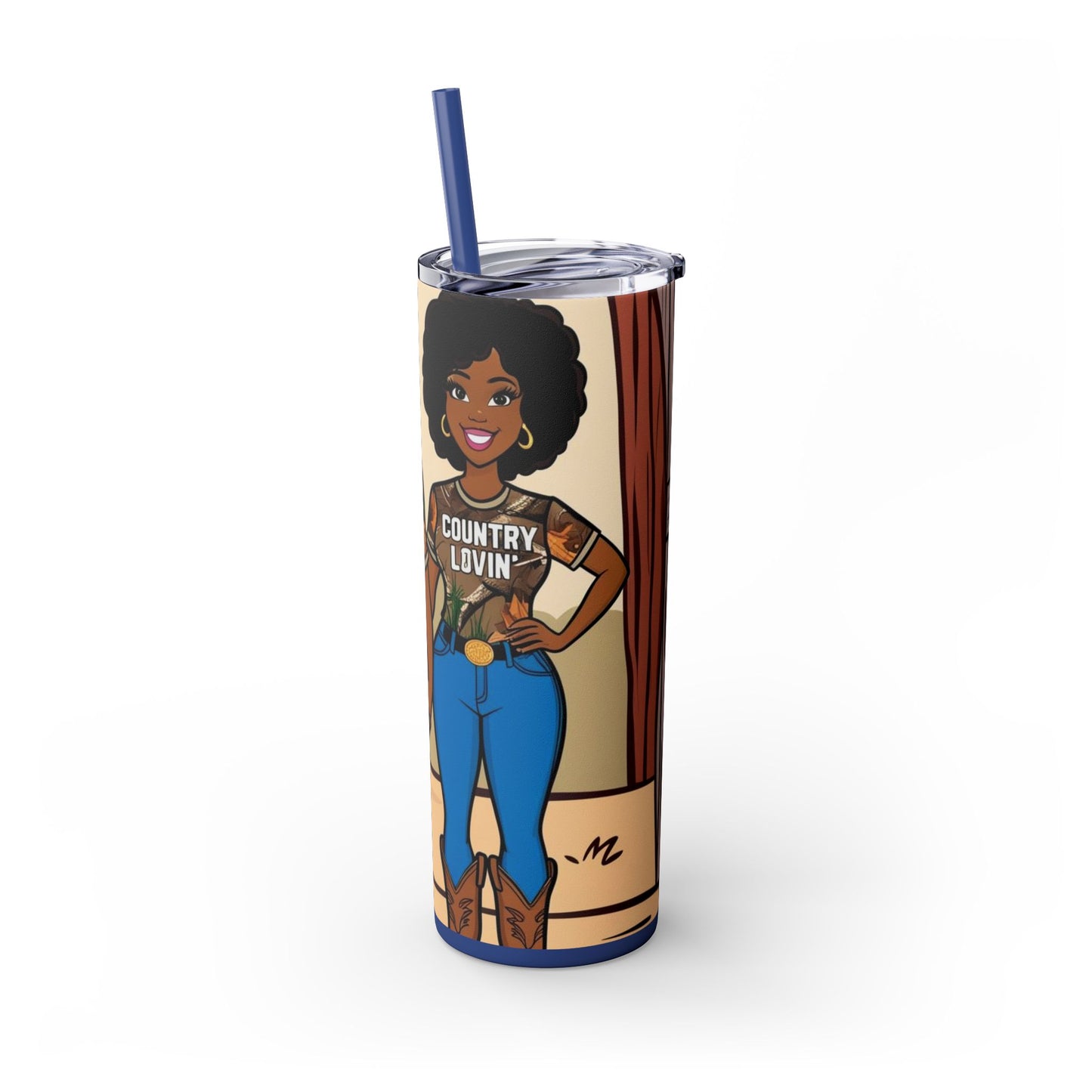 Country Lovin Skinny Tumbler with Straw, 20oz