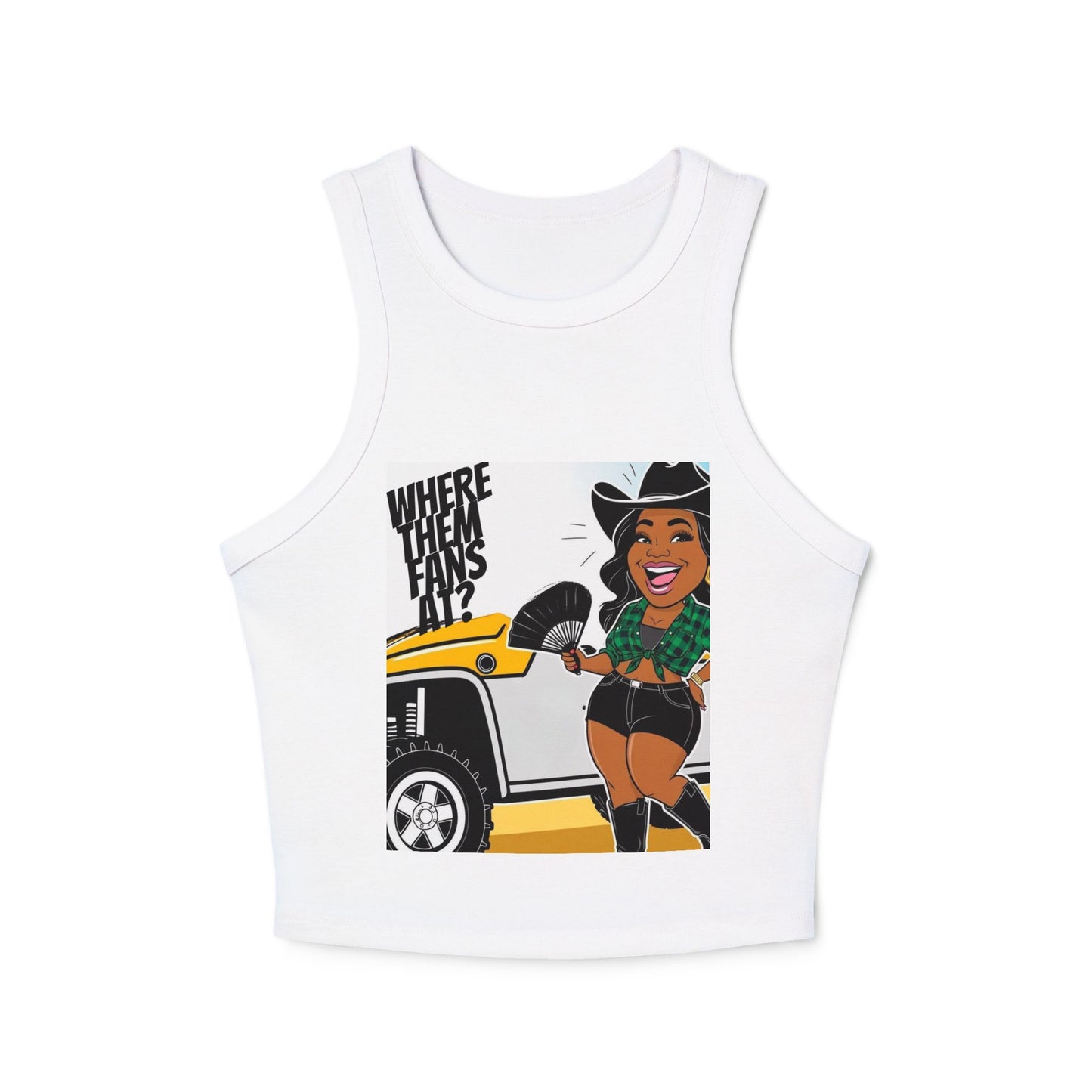 Where Them Fans At? Women's Micro Rib Racer Tank Top