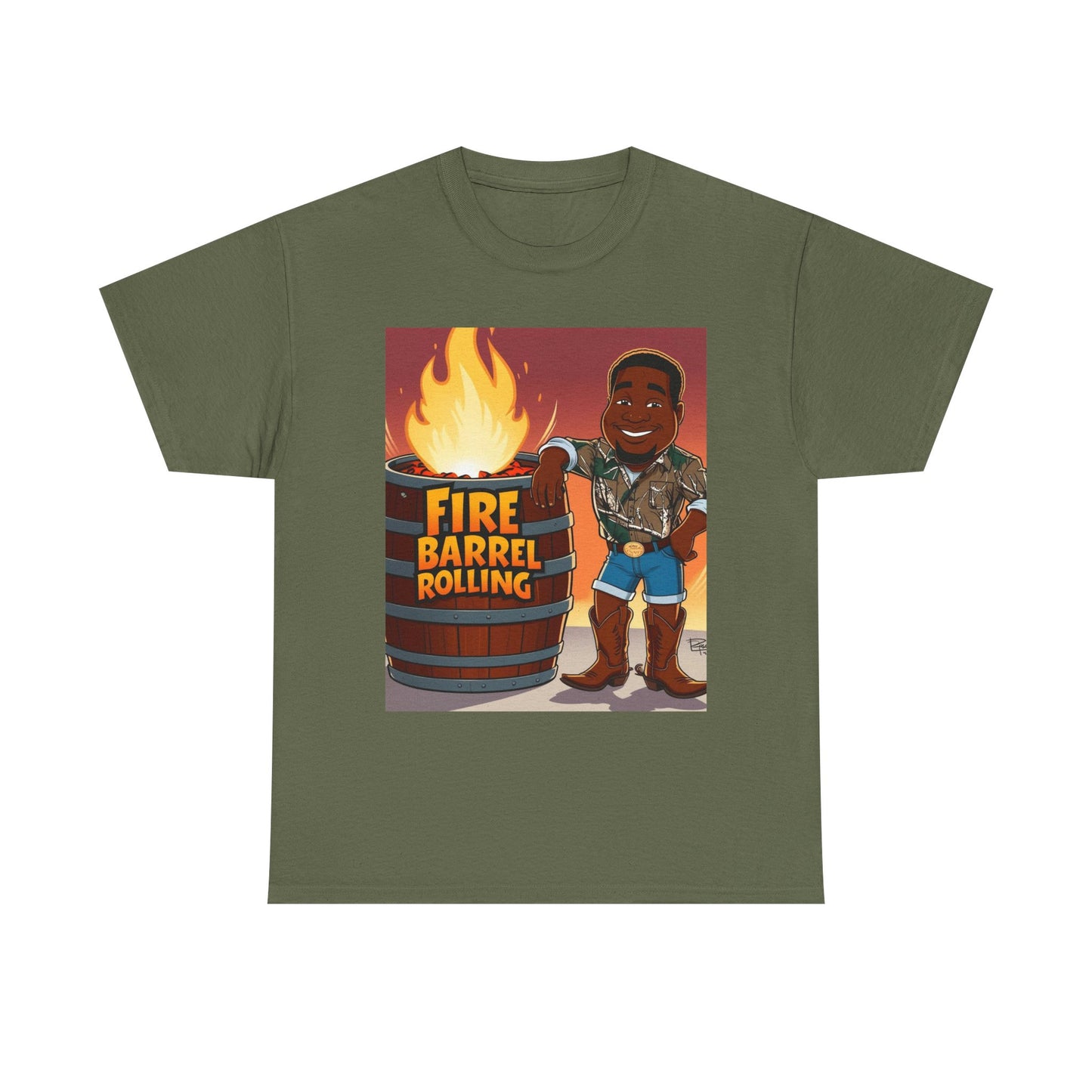 Fire Barrel Rolling Unisex Cotton Tee