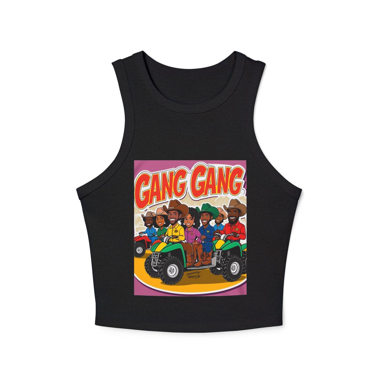 Group ATV Cartoon Micro Rib Racer Tank Top