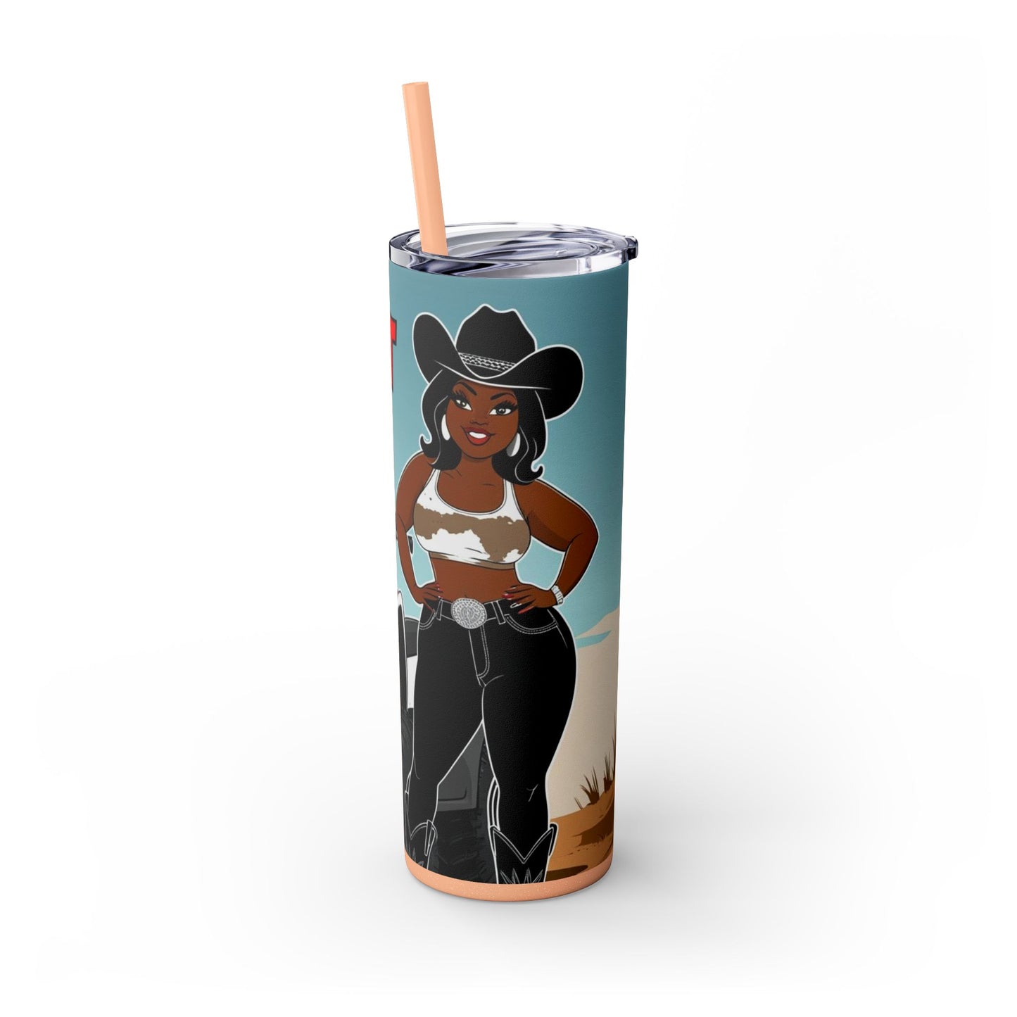 Baddest on the Trail Skinny Tumbler with Straw - 20oz