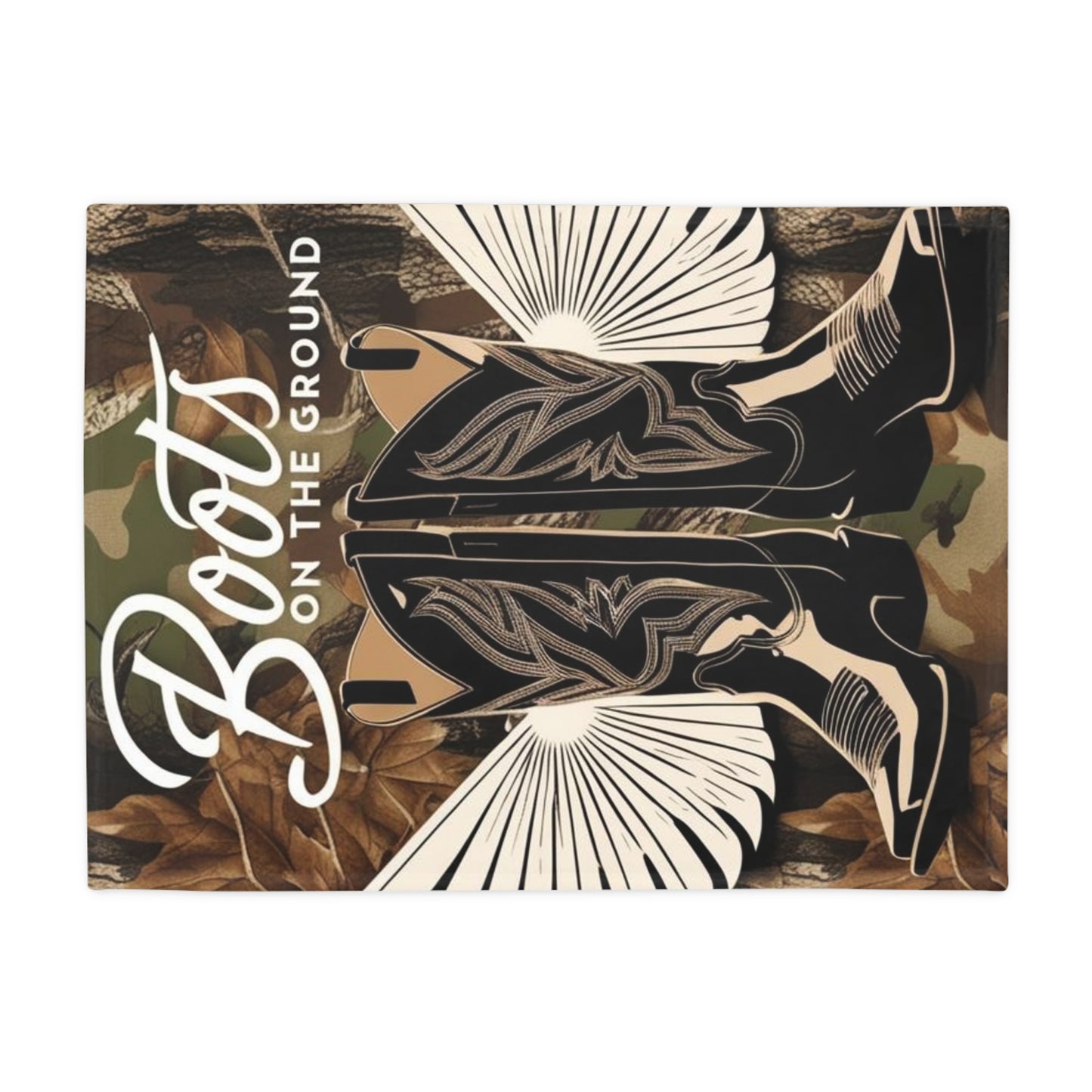 Boots On The Ground Plush Fleece Blanket